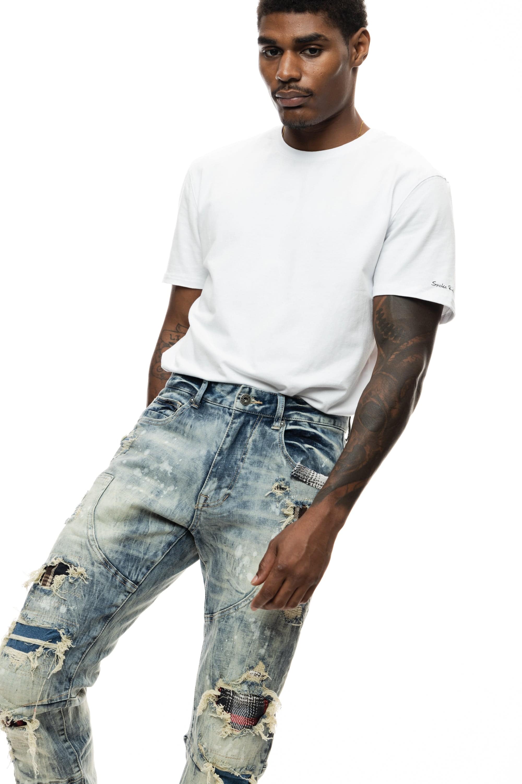 Plaid Backed Workwear Jean