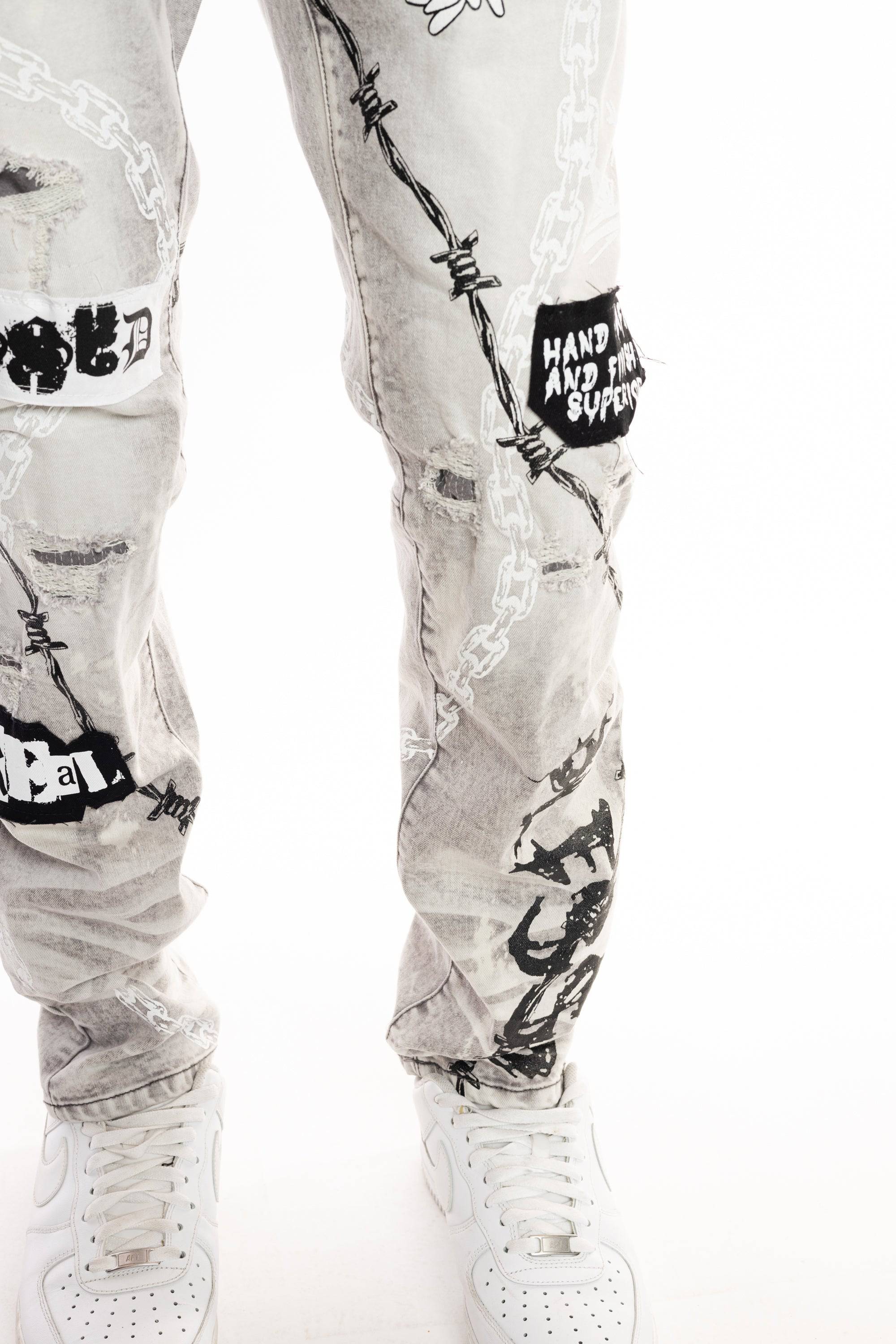 Mixed Media Fashion Jeans