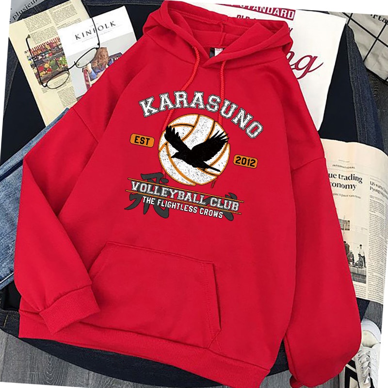 Haikyuu Print Anime Hoodies —— Harajuku Karasuno Fly High Graphic Hooded Jacket Unisex Couples Tops