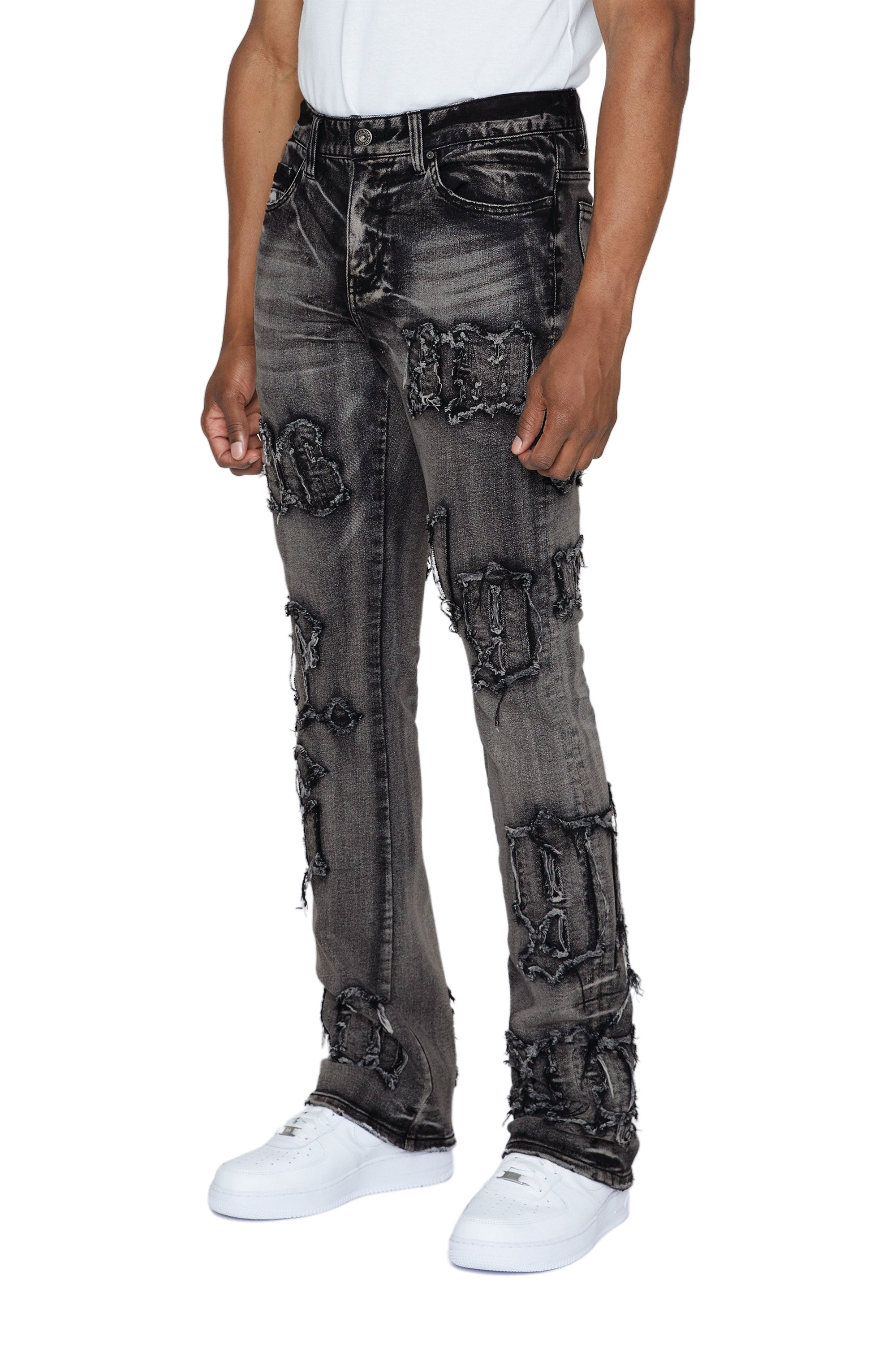 Letter Applique Jeans