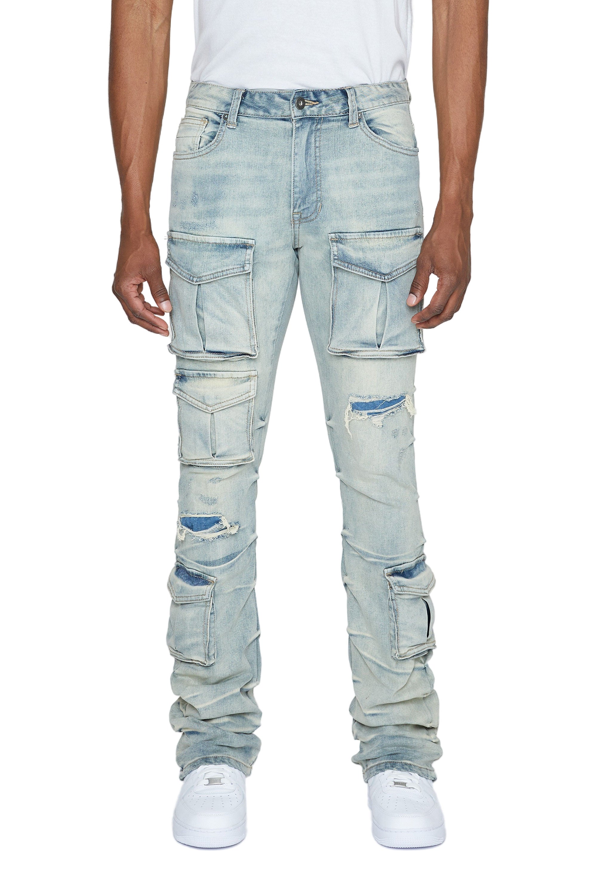 Stacked Utility Denim Jeans