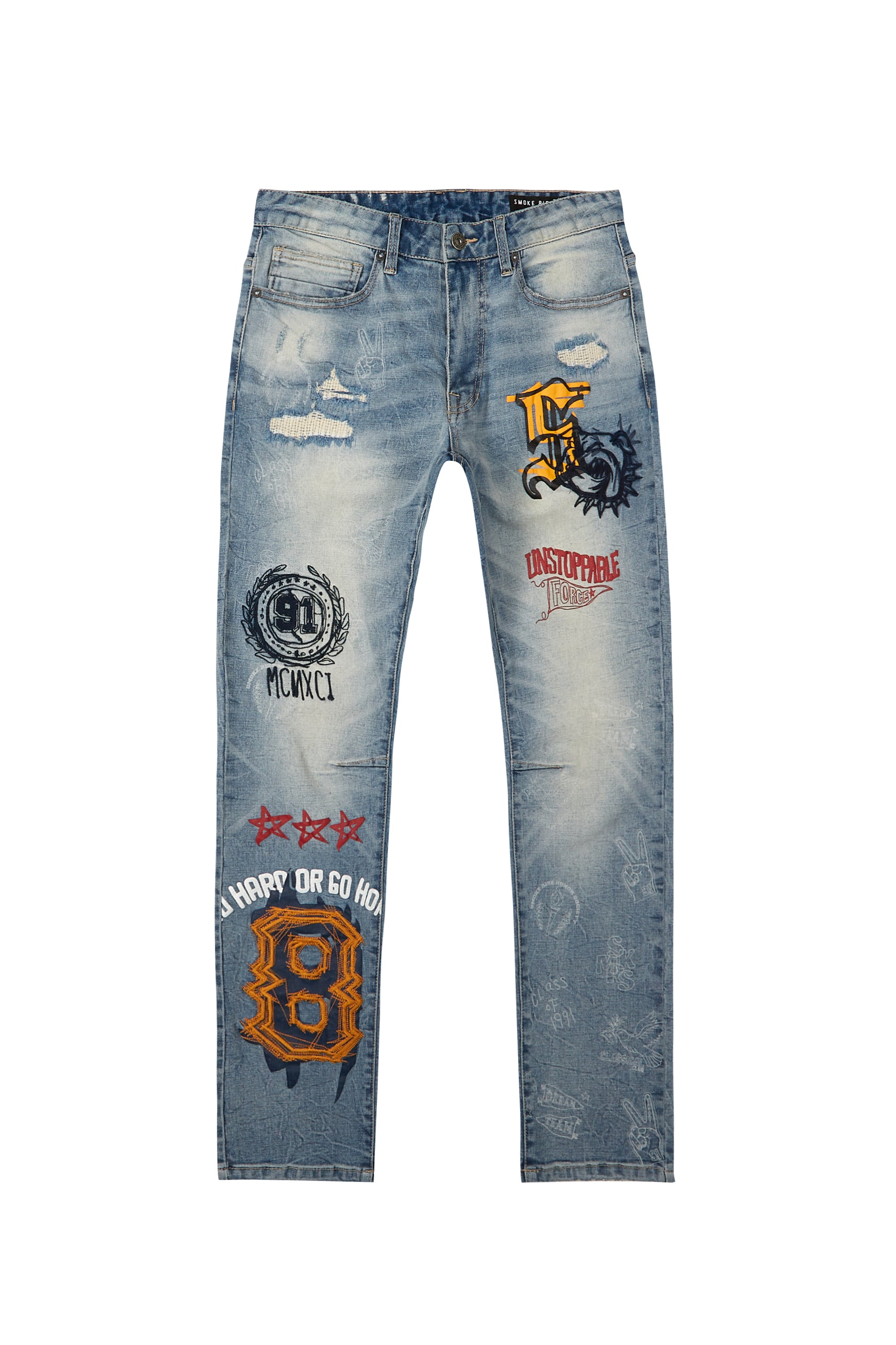 Varsity Slim Tapered Denim Jeans