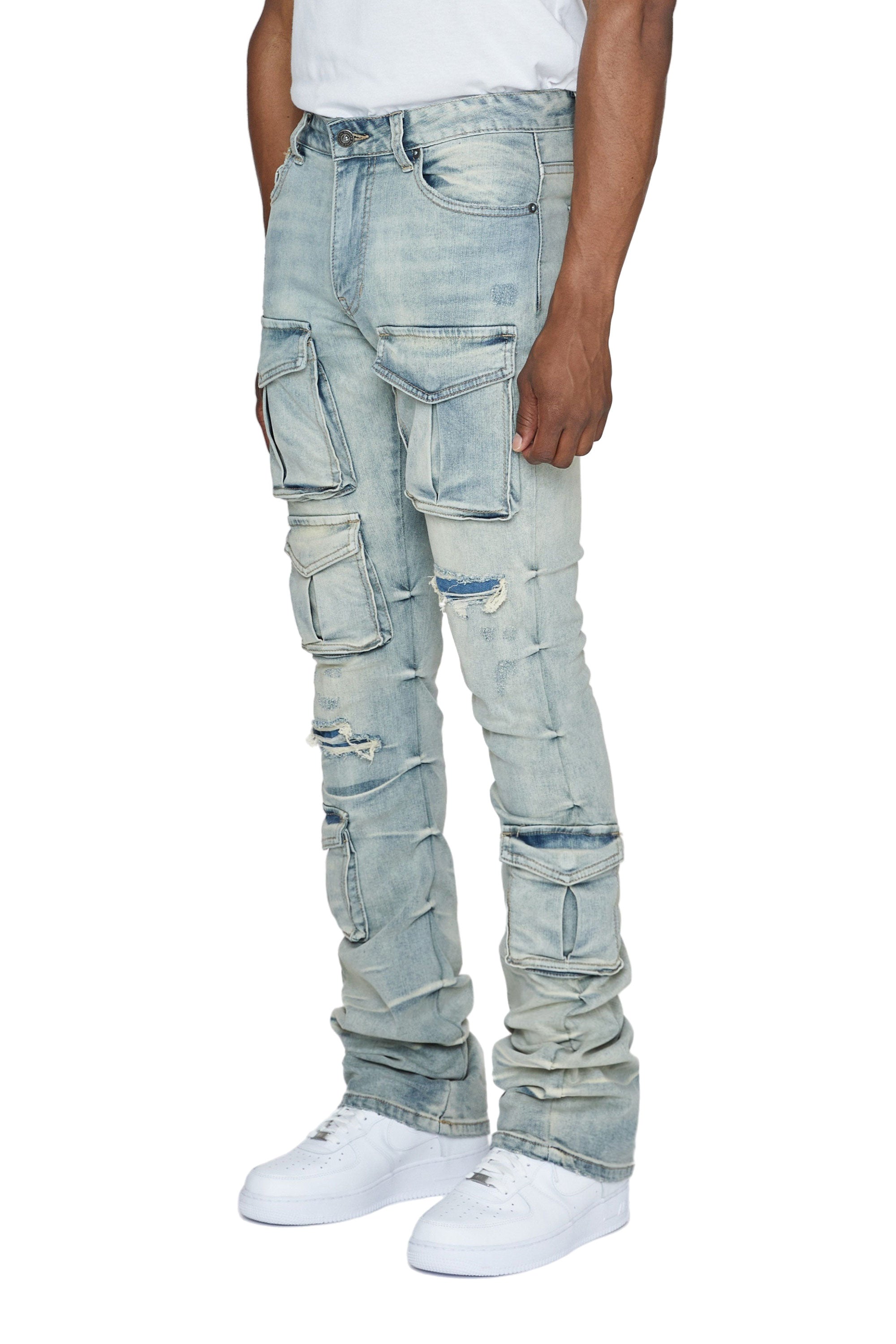 Stacked Utility Denim Jeans