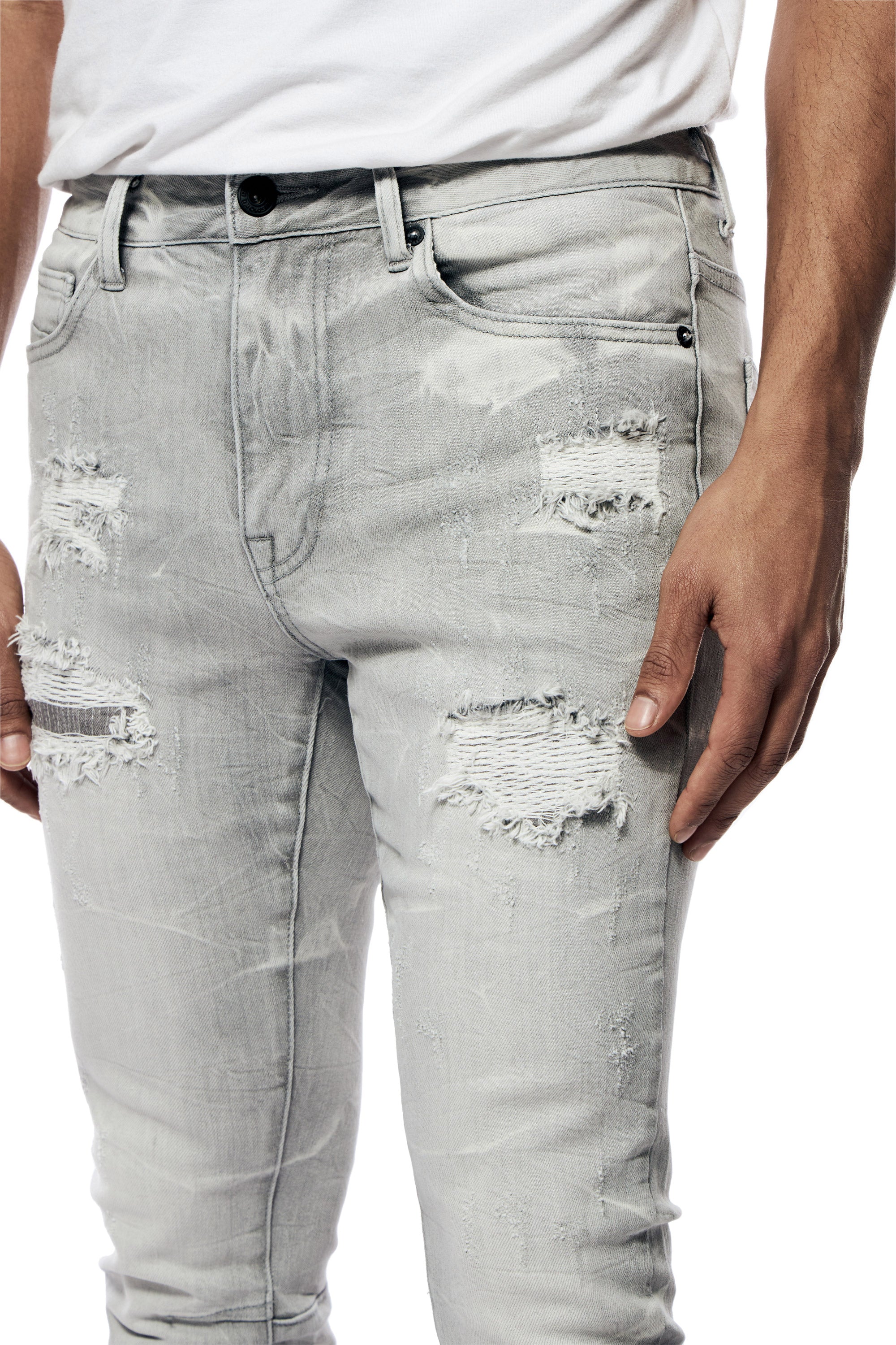 Rip & Repaired Lightning Washed Denim Jeans