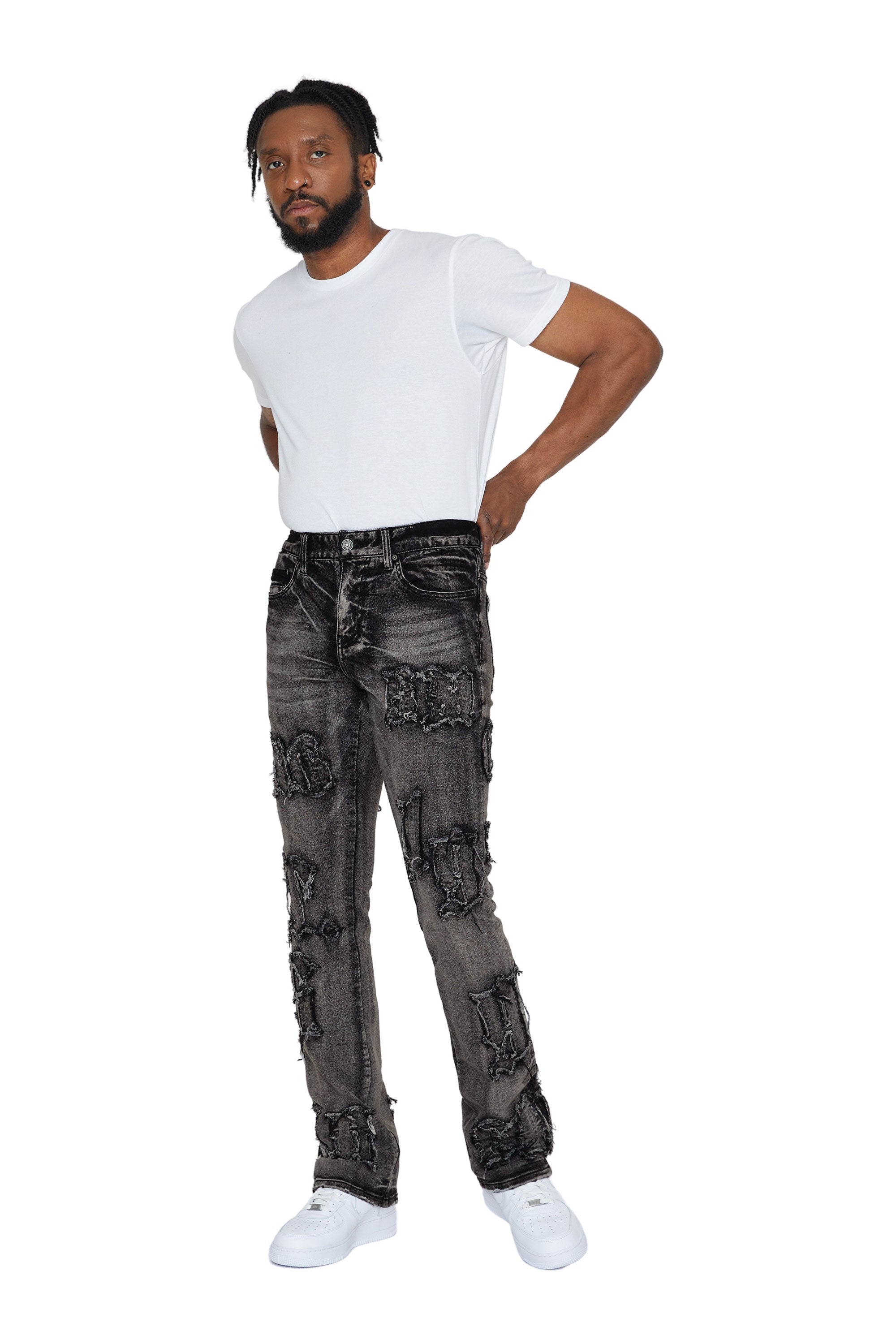 Letter Applique Jeans