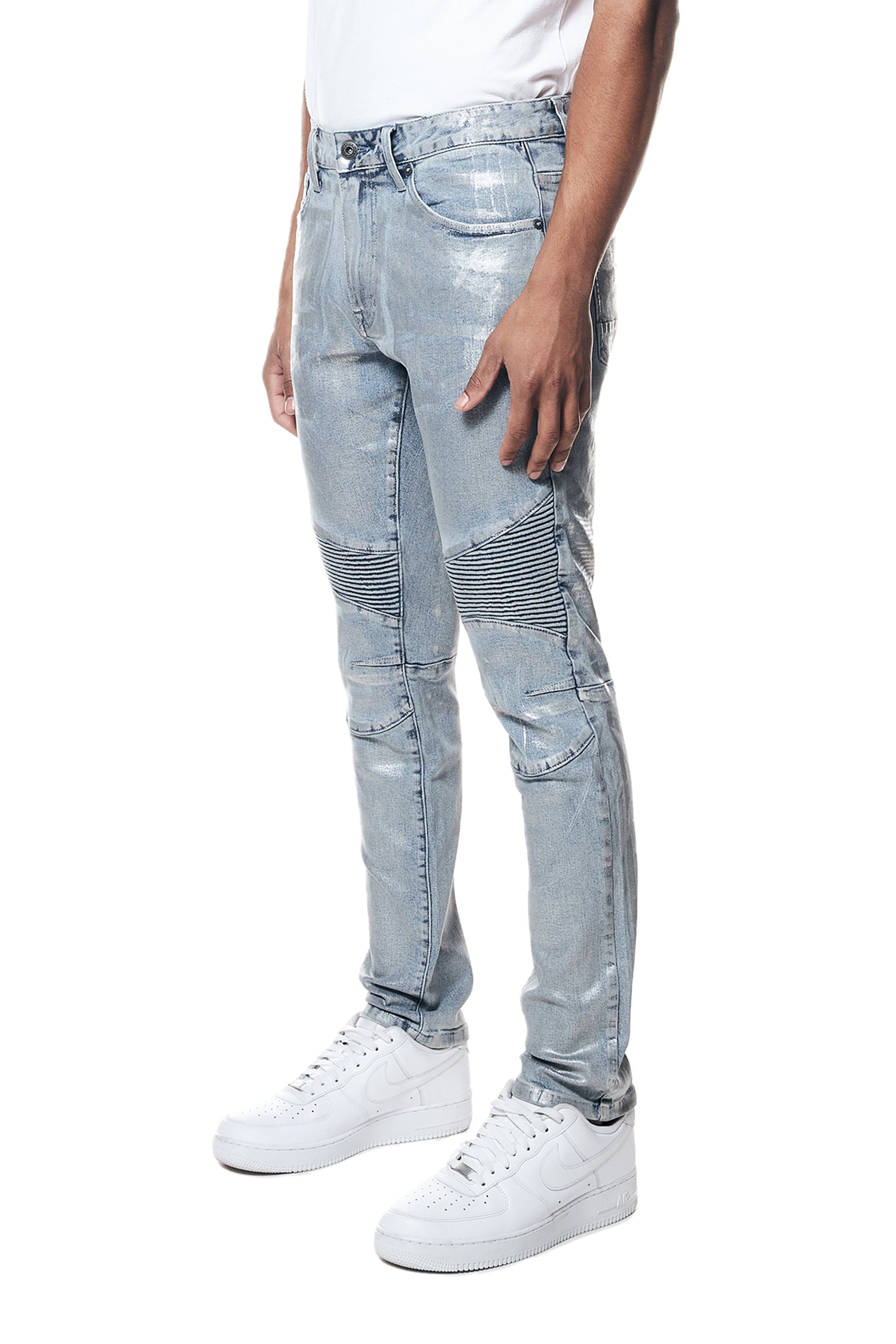 Iridescent Moto Jeans