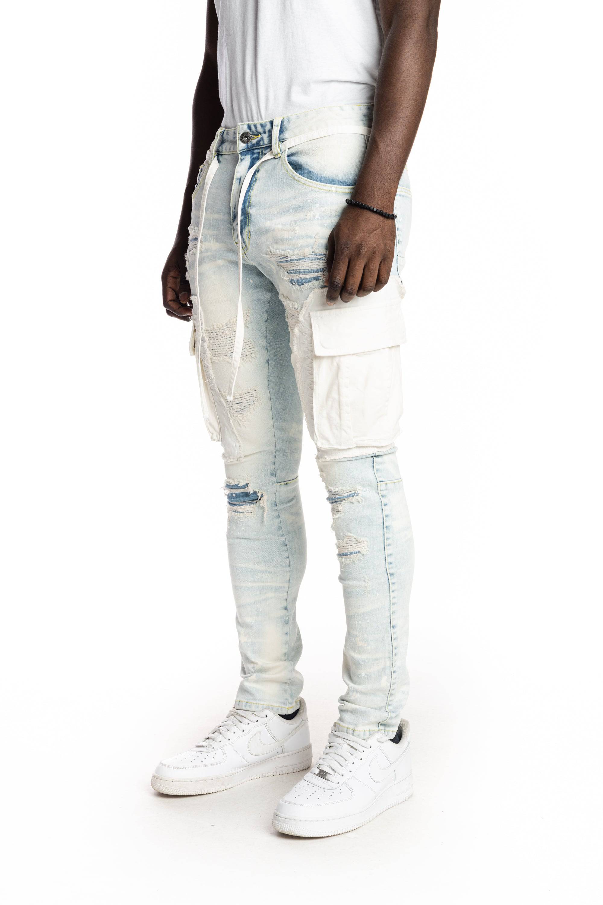 Belted Cargo Fashion Jeans