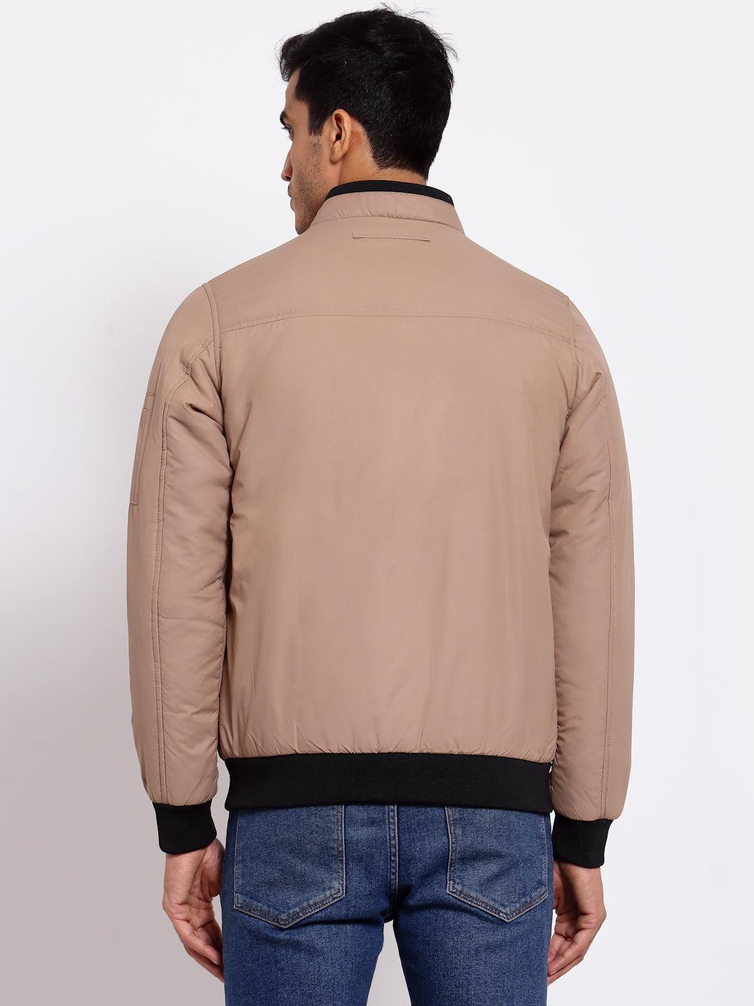 Men Camel Brown Lightweight Outdoor Bomber Jacket