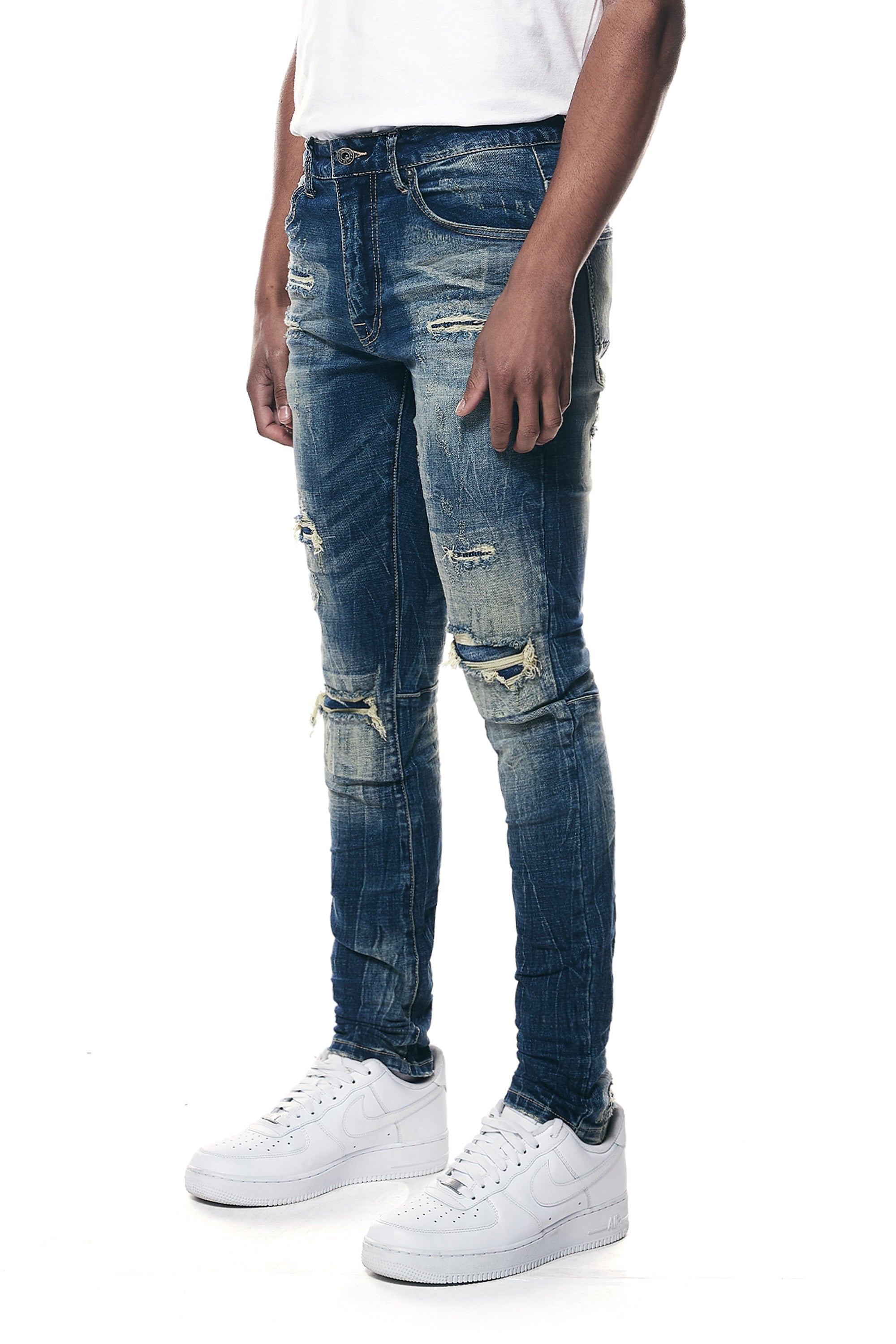 Distressed Rip & Repair Super Skinny Denim Jeans