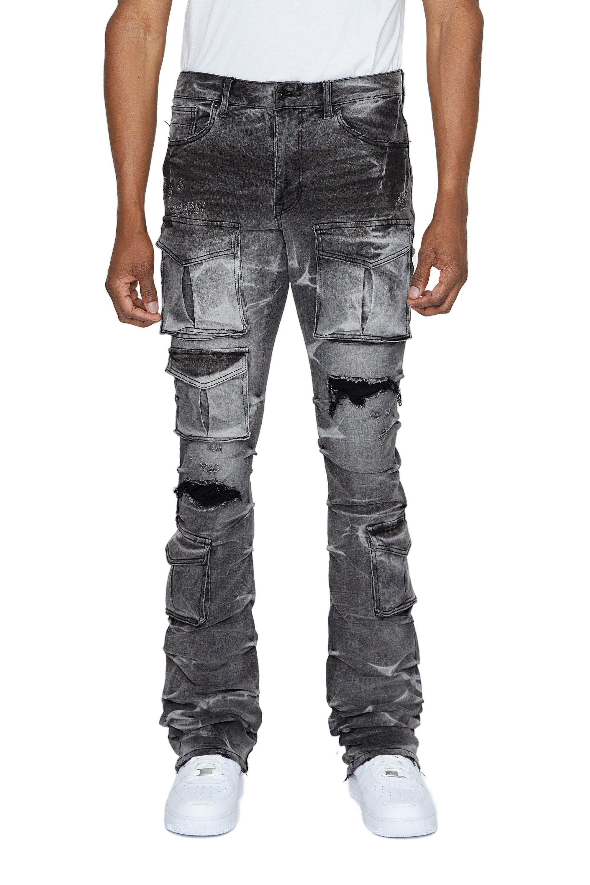 Stacked Utility Denim Jeans