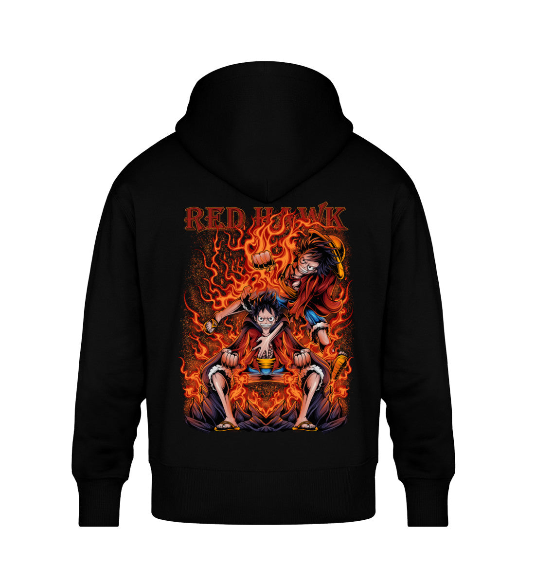 LUFFY RED HAWK OVERSIZED HOODIE (BACKPRINT)