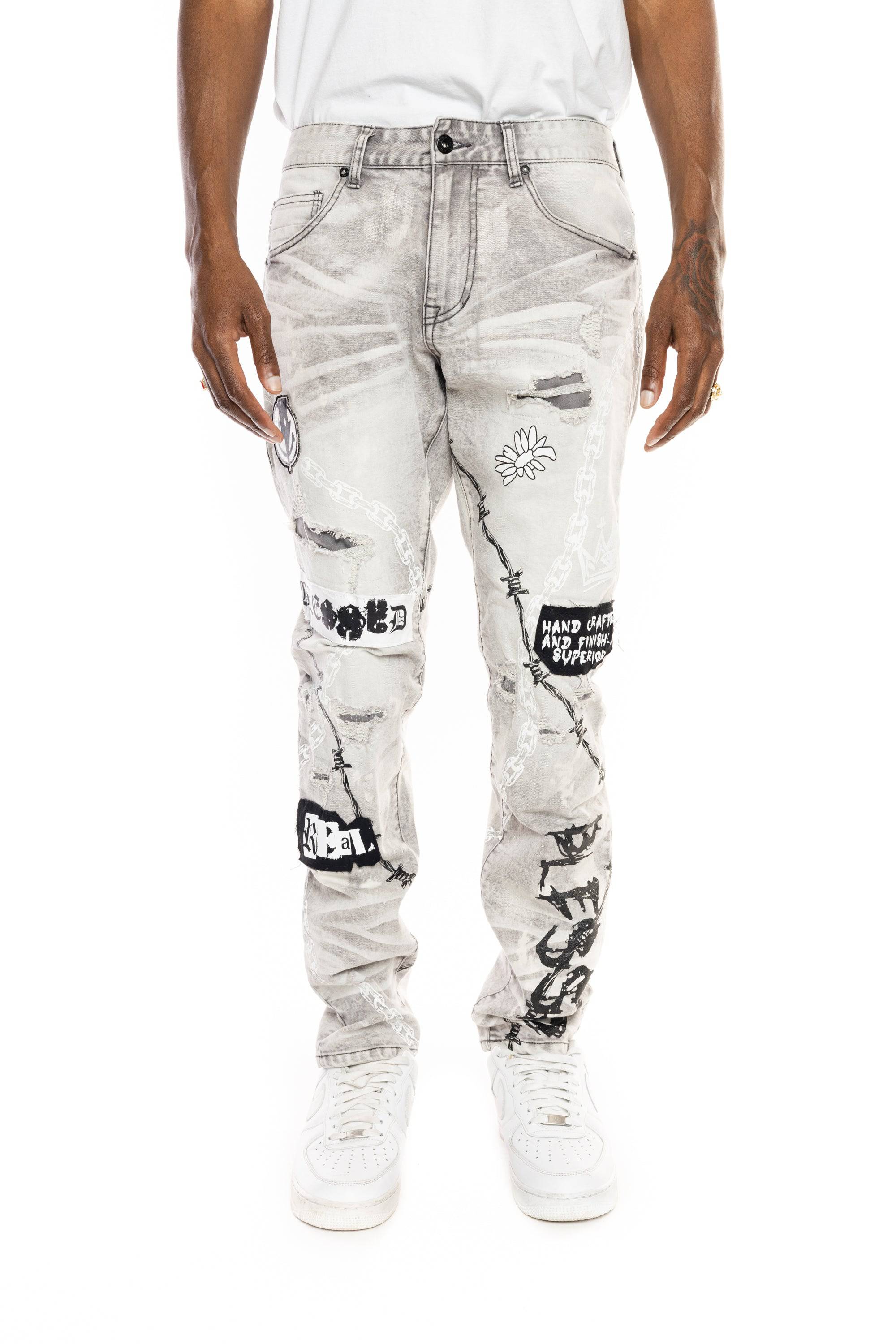 Mixed Media Fashion Jeans