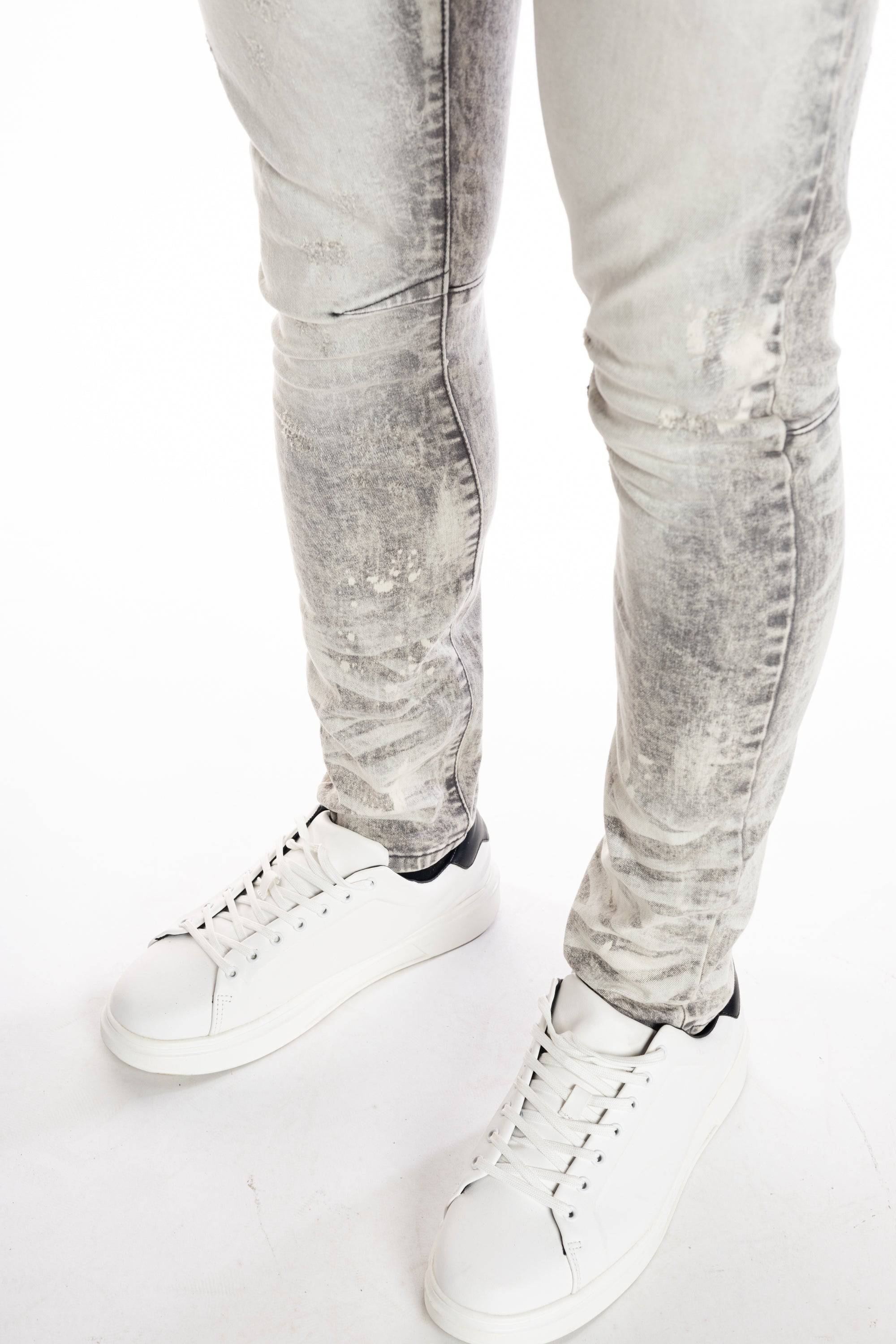 Bleached Detail Semi Basic Jeans