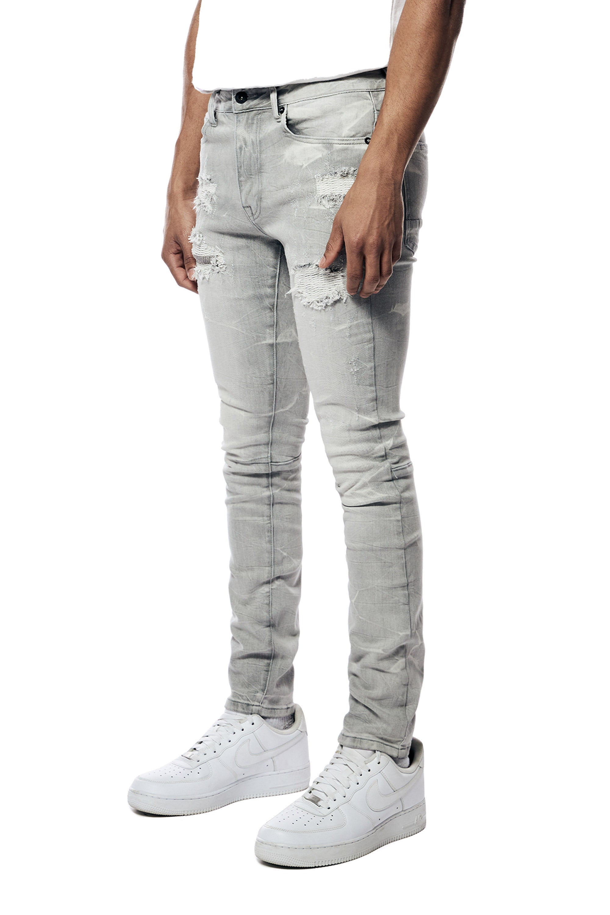 Rip & Repaired Lightning Washed Denim Jeans