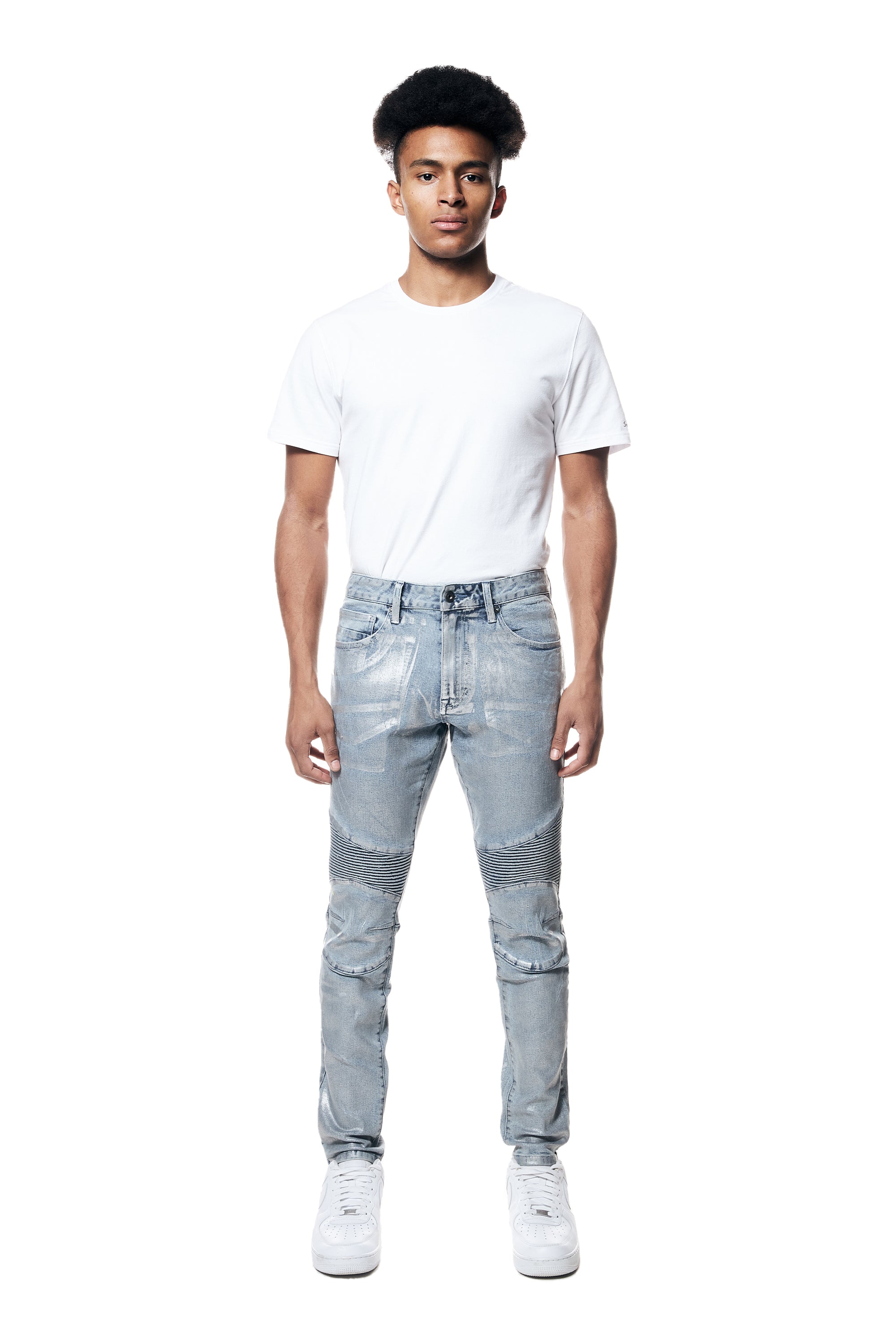 Iridescent Moto Jeans