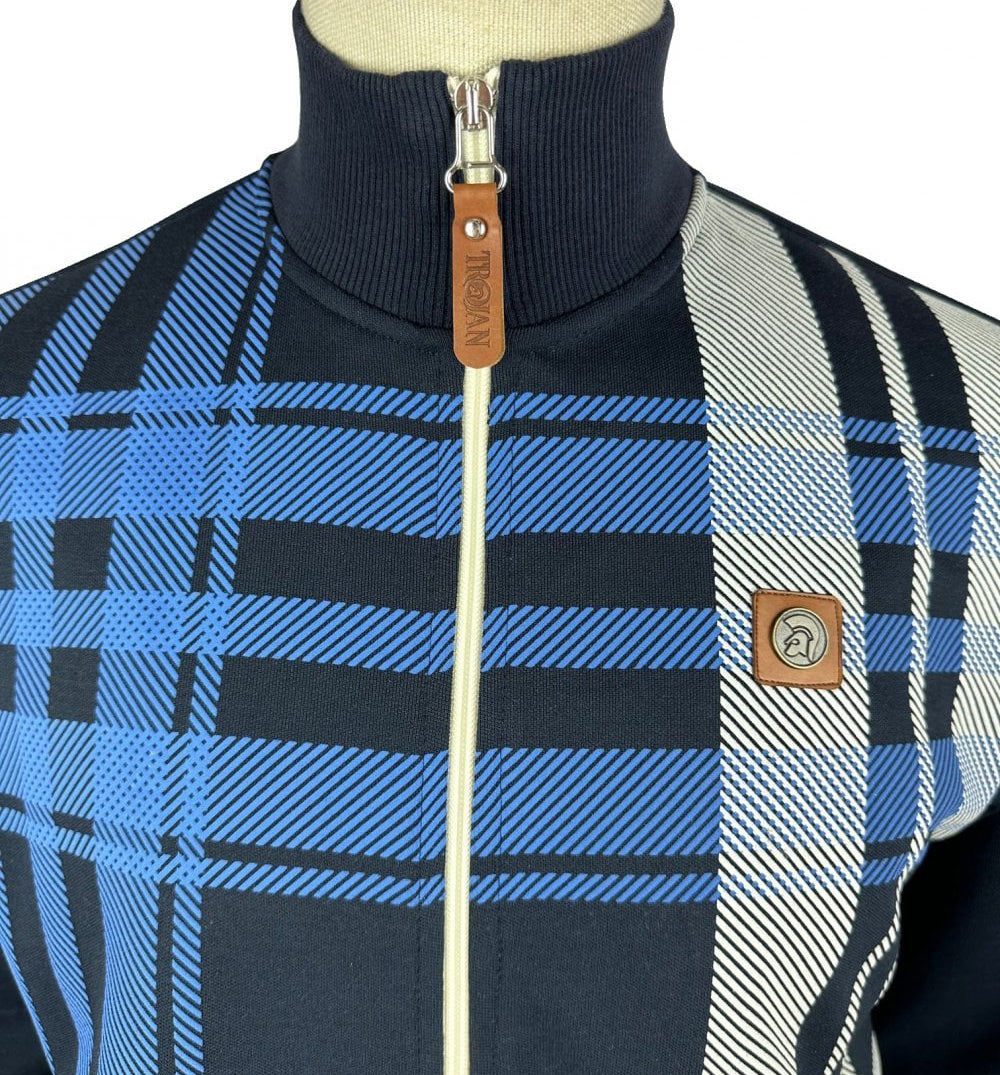Trojan Oversize Check Track Top Navy