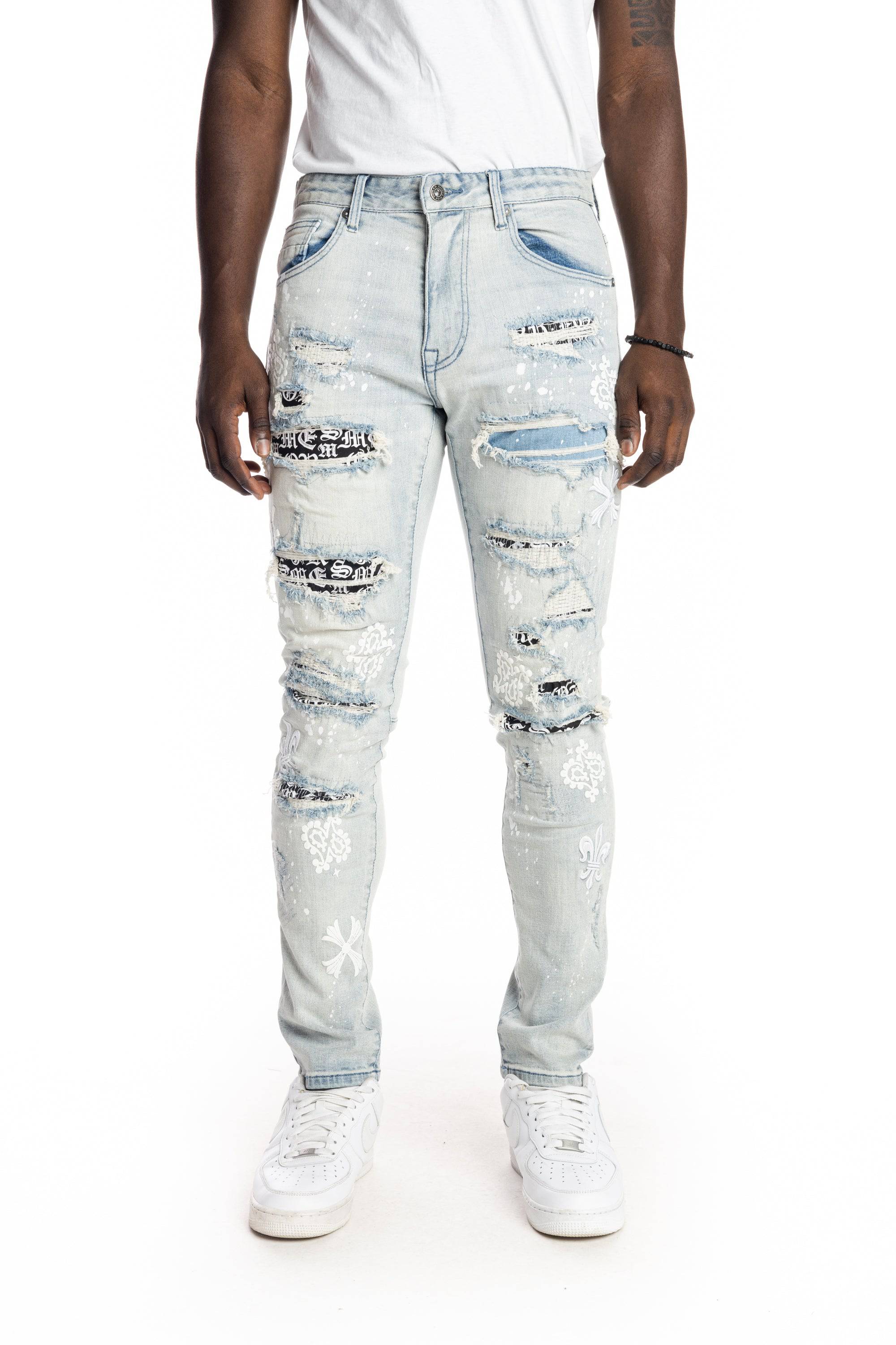Rip And Repair Fashion Jeans