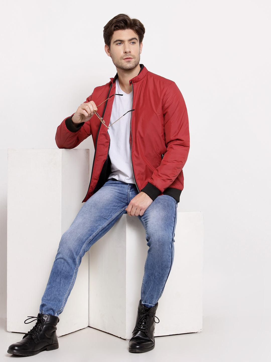 Style Quotient Mens Solid Bomber Jackets