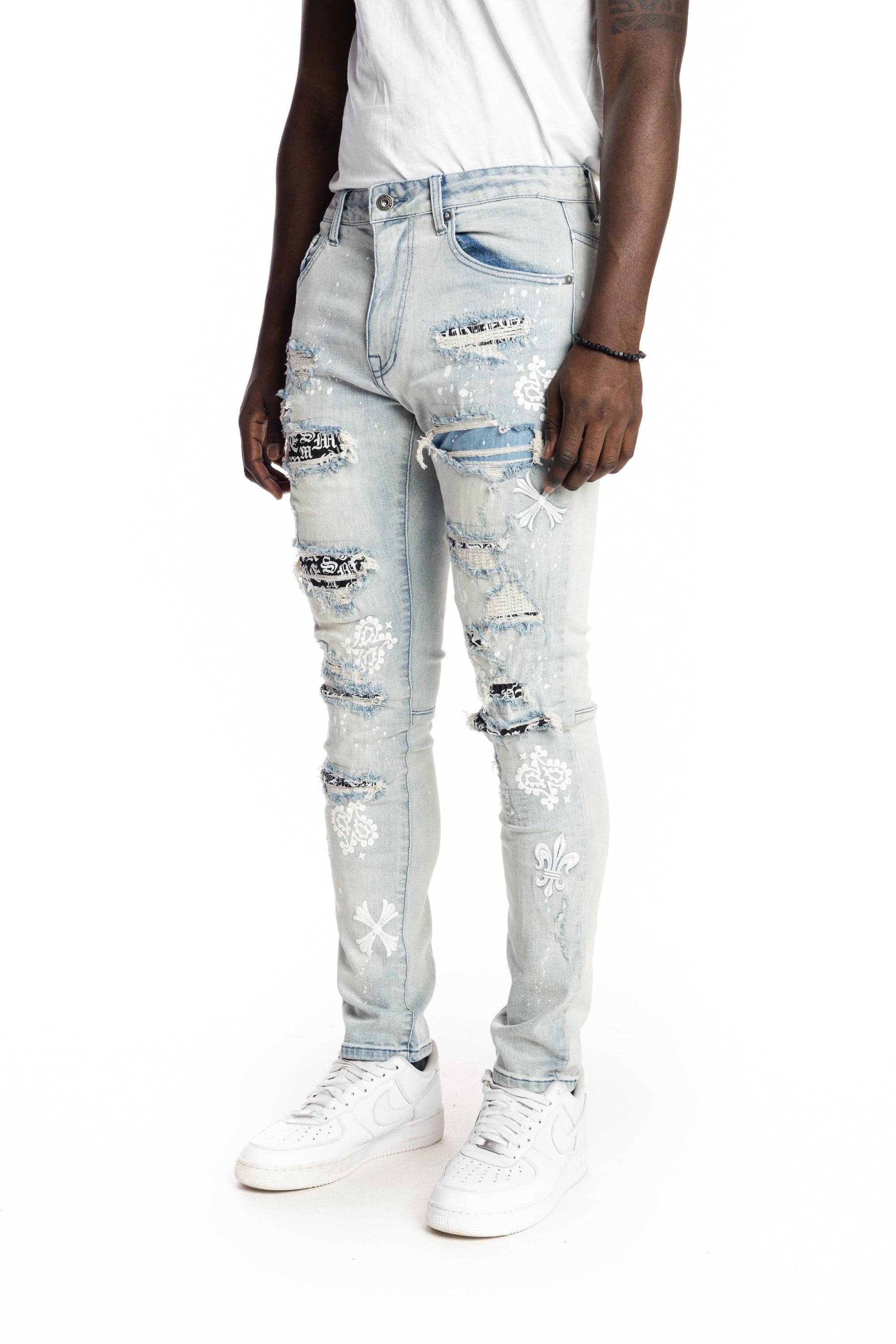 Rip And Repair Fashion Jeans