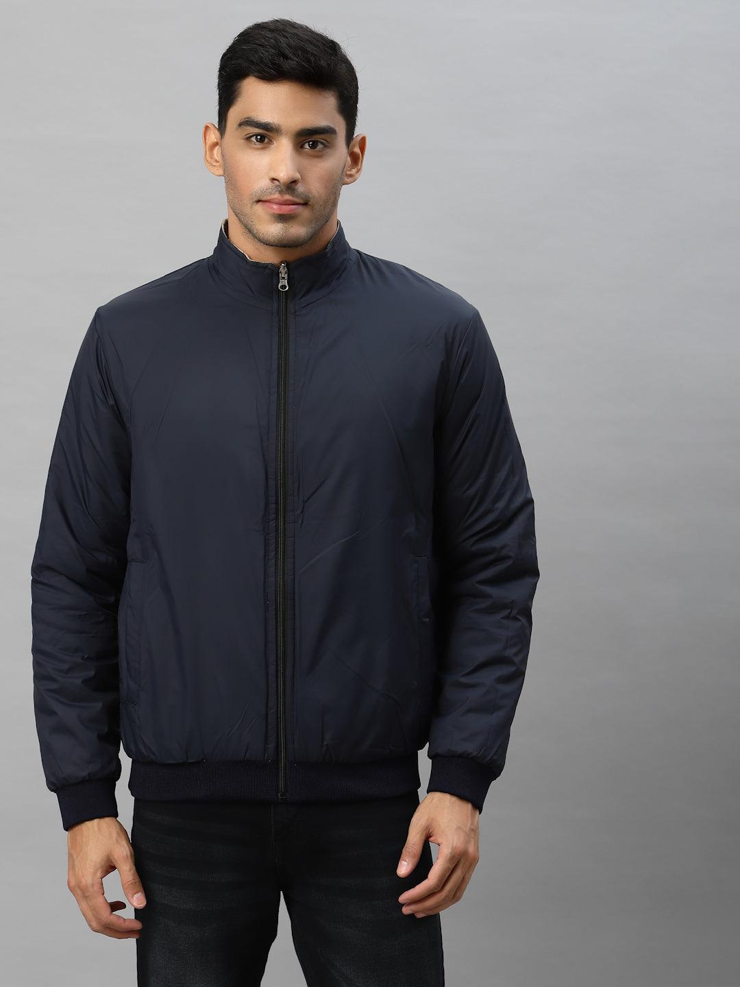 Style Quotient Men Beige Reversible Padded Jacket with Patchwork