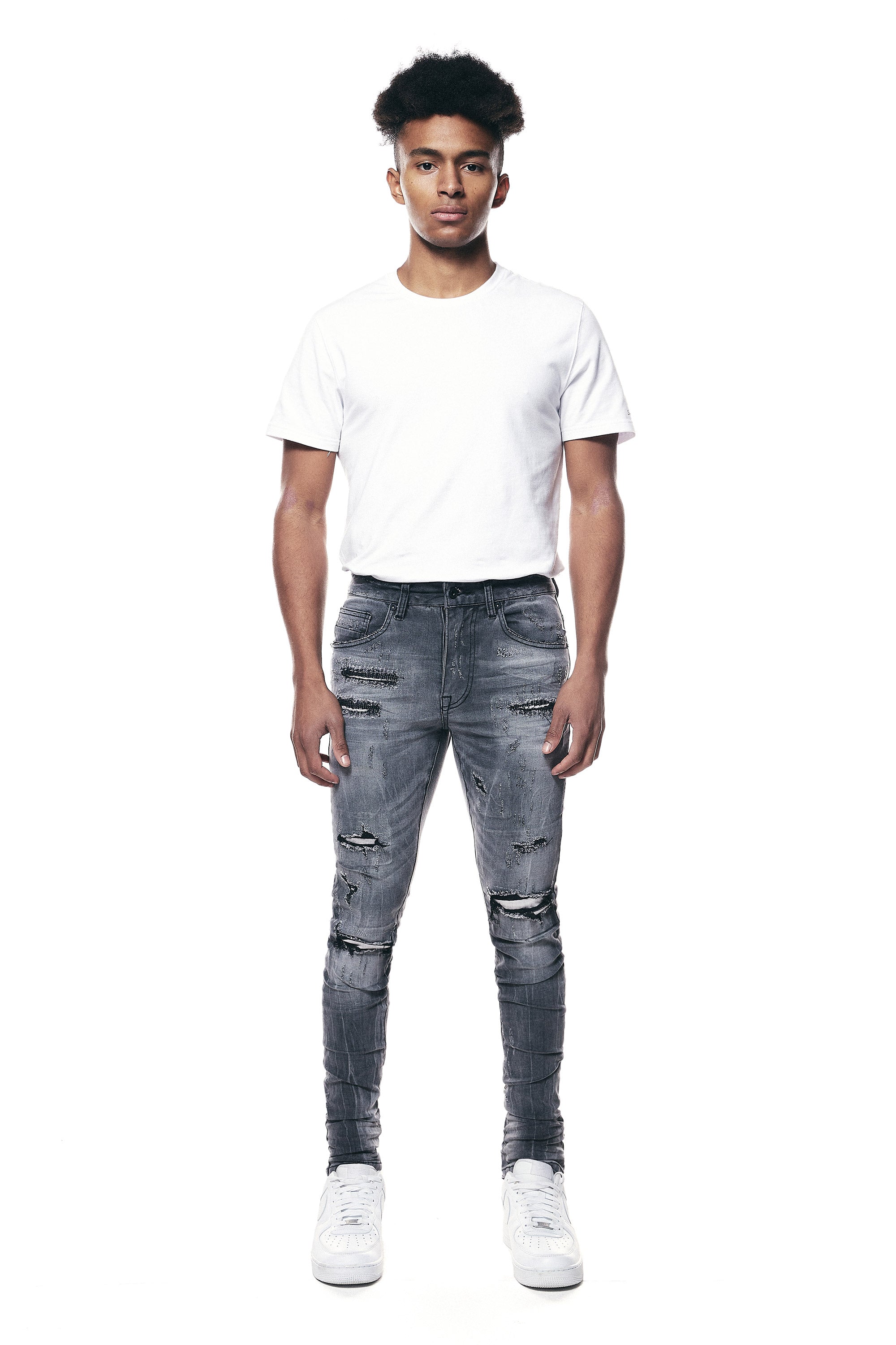 Distressed Rip & Repair Super Skinny Denim Jeans