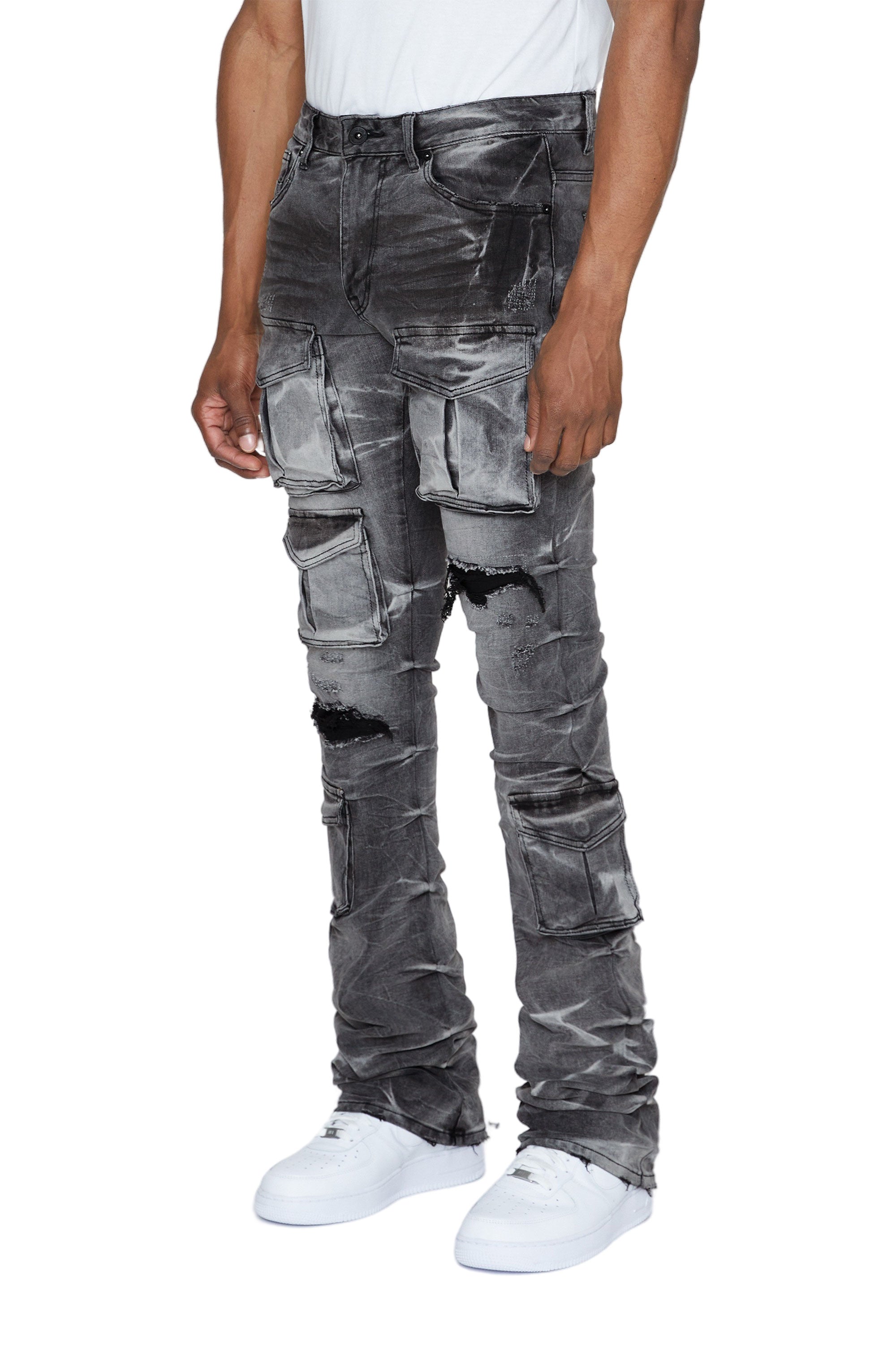 Stacked Utility Denim Jeans