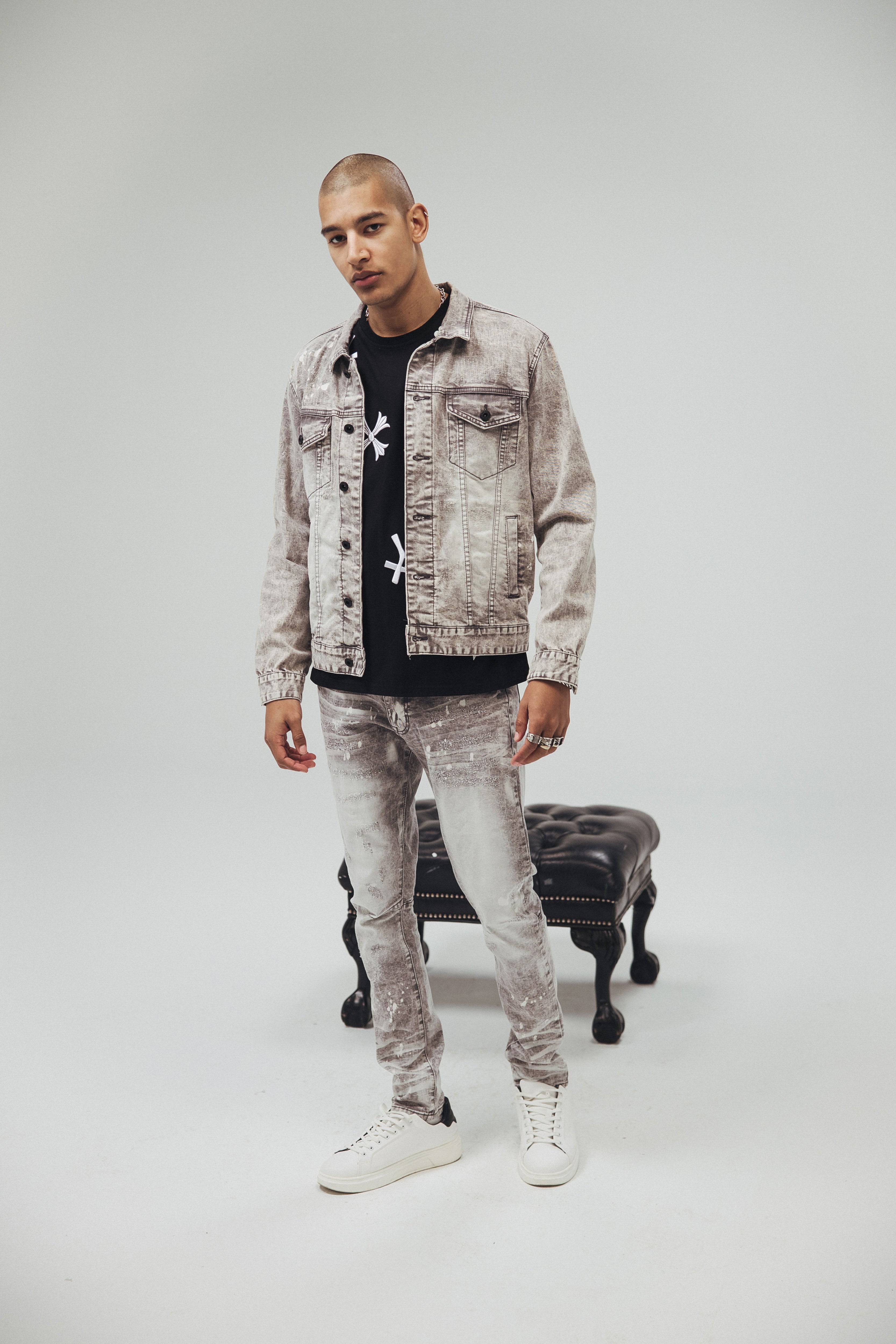 Bleached Detail Semi Basic Jeans
