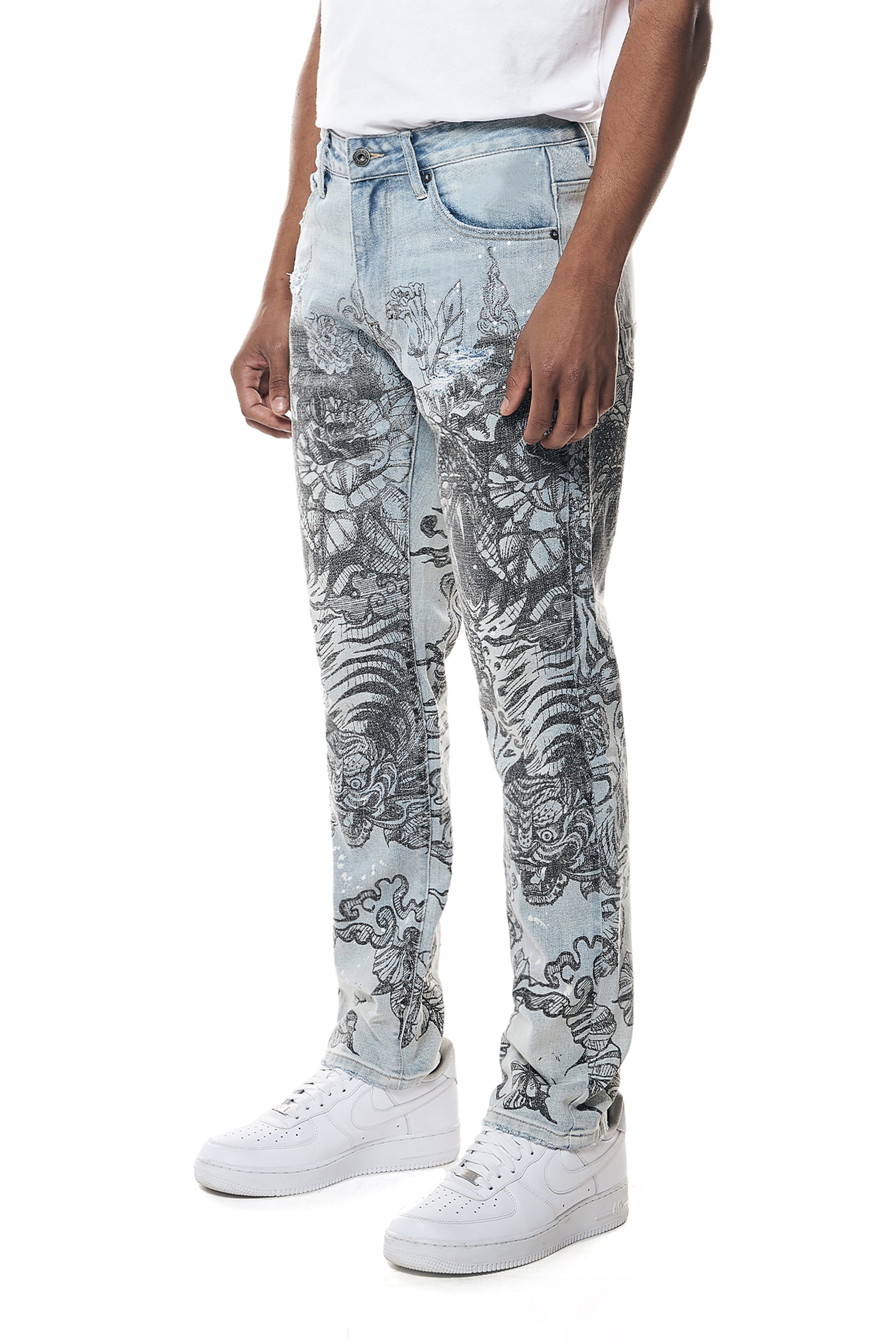 Tattoo Slim Fit Denim Jeans