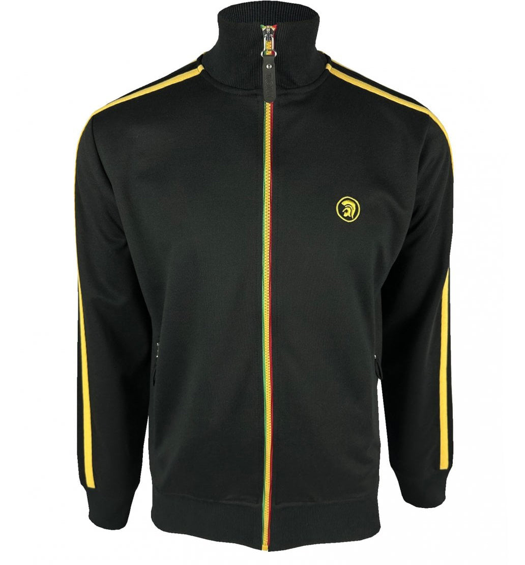Trojan Twin Stripe Track Top Black