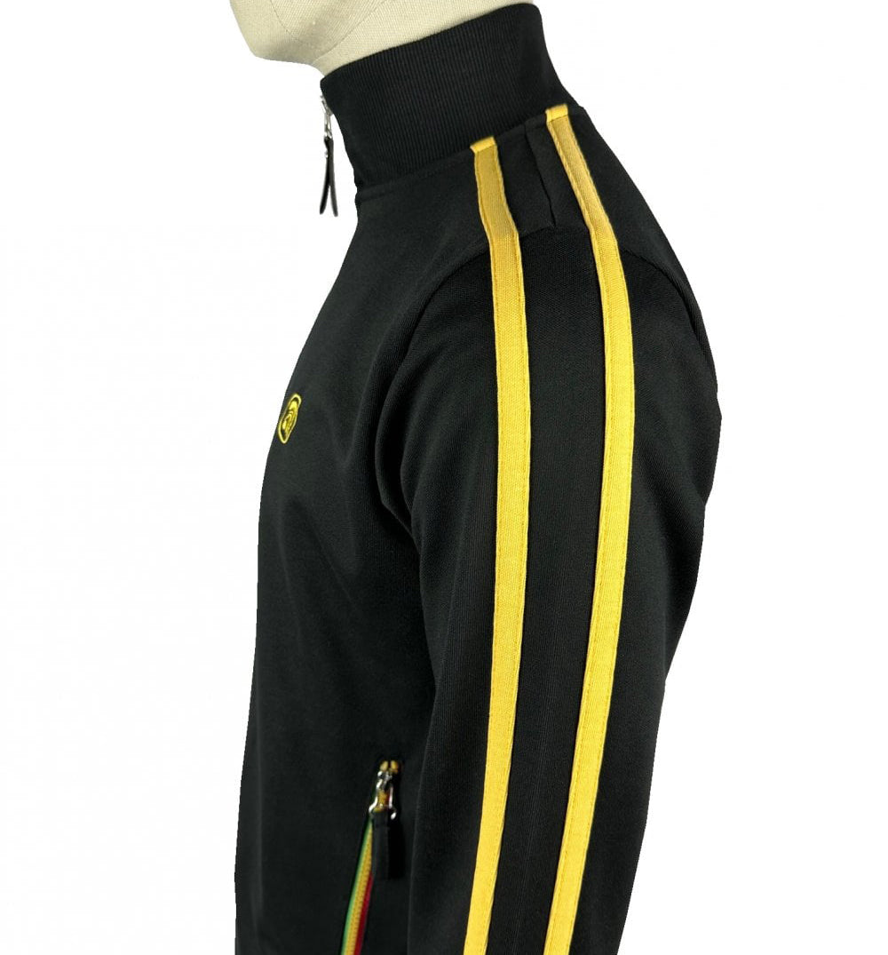 Trojan Twin Stripe Track Top Black