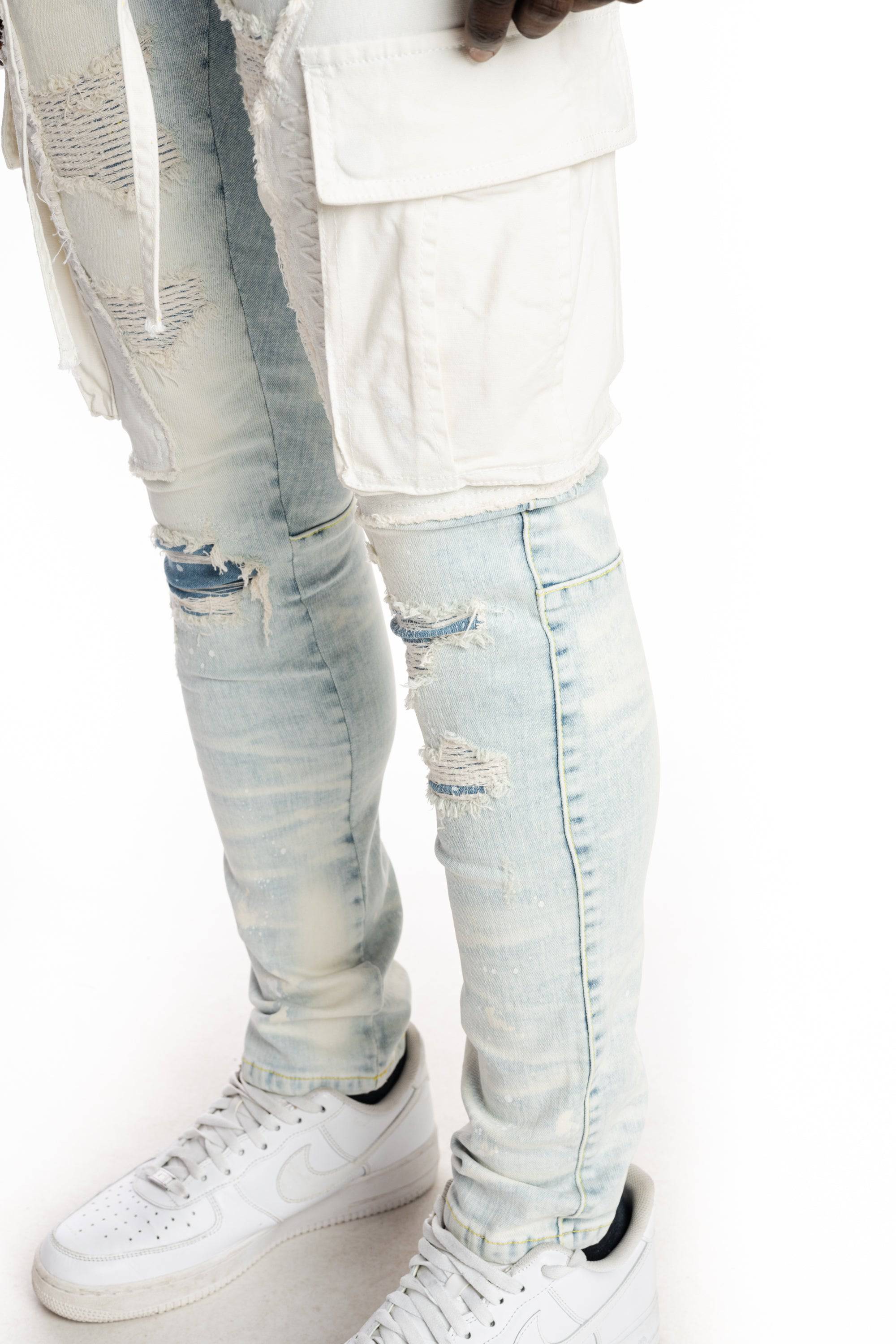 Belted Cargo Fashion Jeans