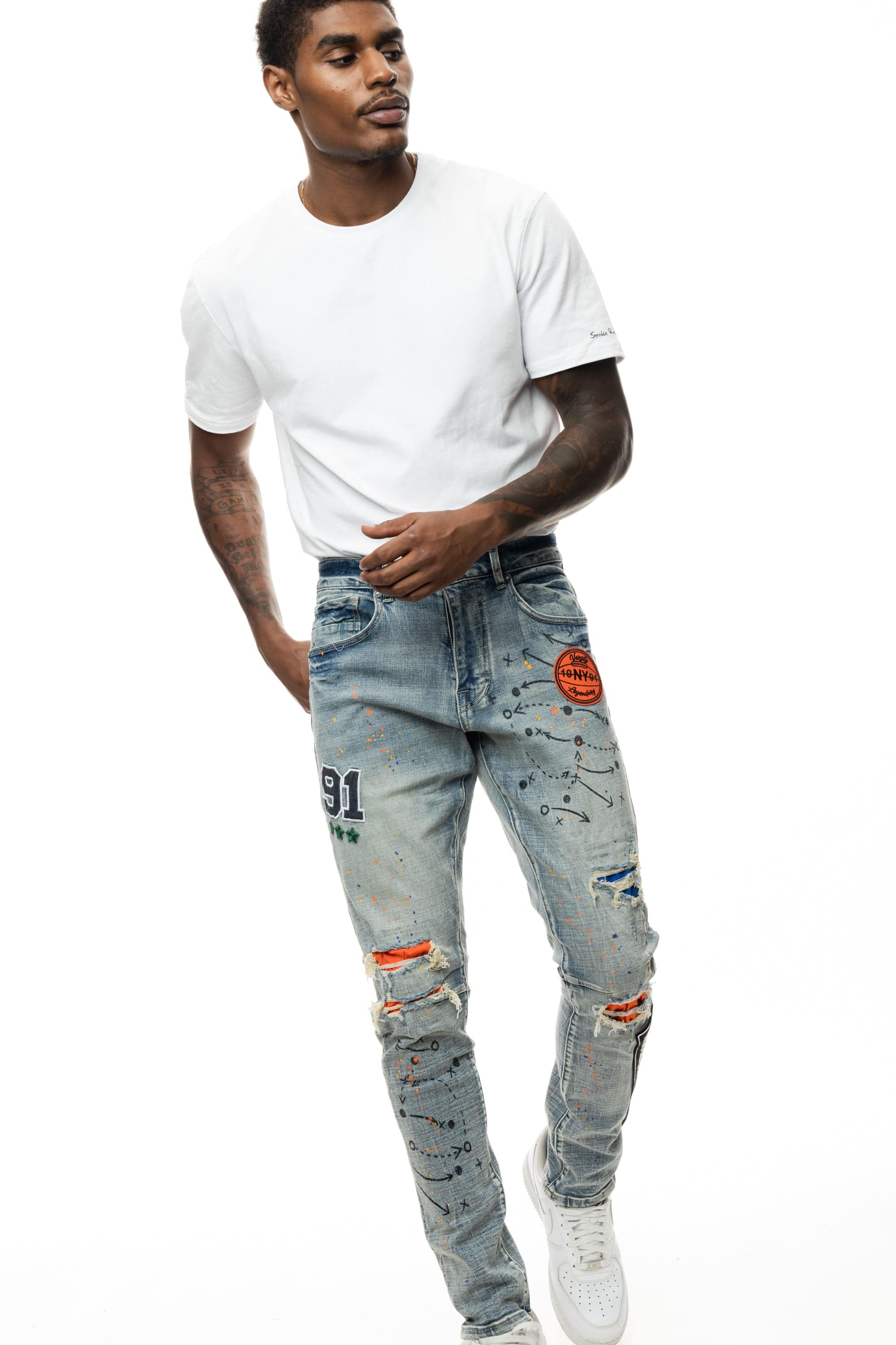 Varsity Detailed Jeans