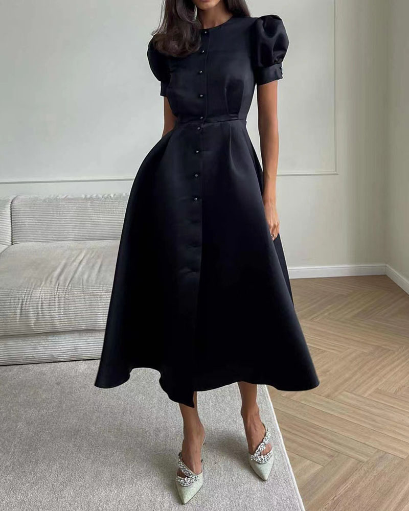 Fashion Solid Color Dress