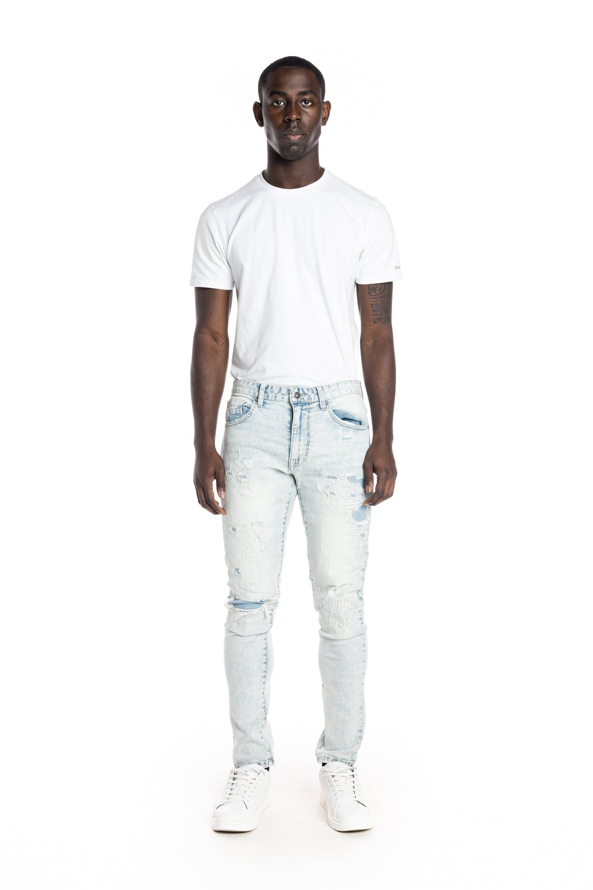 Rip And Repair Semi Basic Jeans