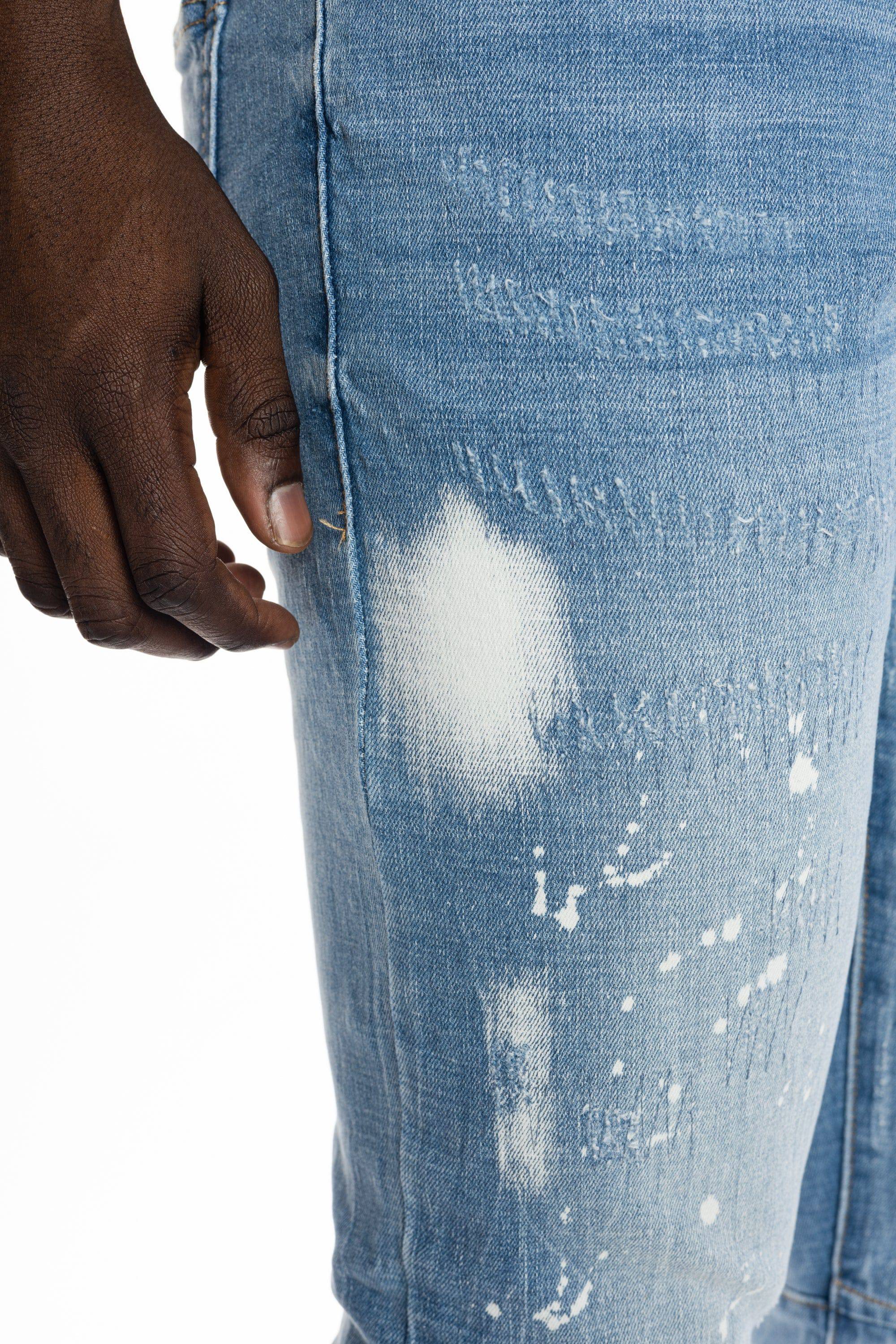 Bleached Detail Semi Basic Jeans