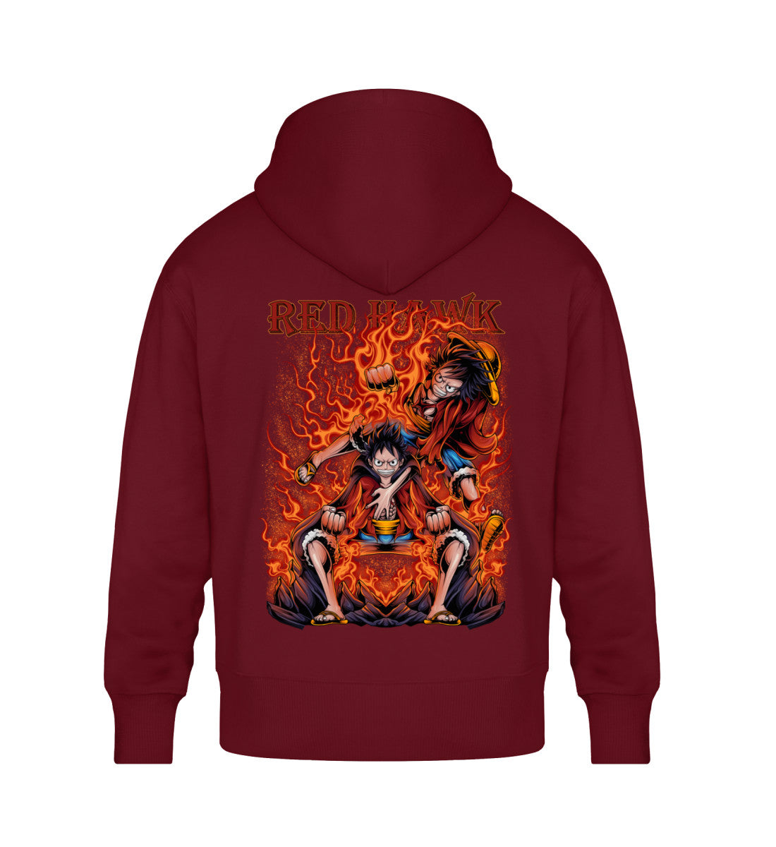 LUFFY RED HAWK OVERSIZED HOODIE (BACKPRINT)