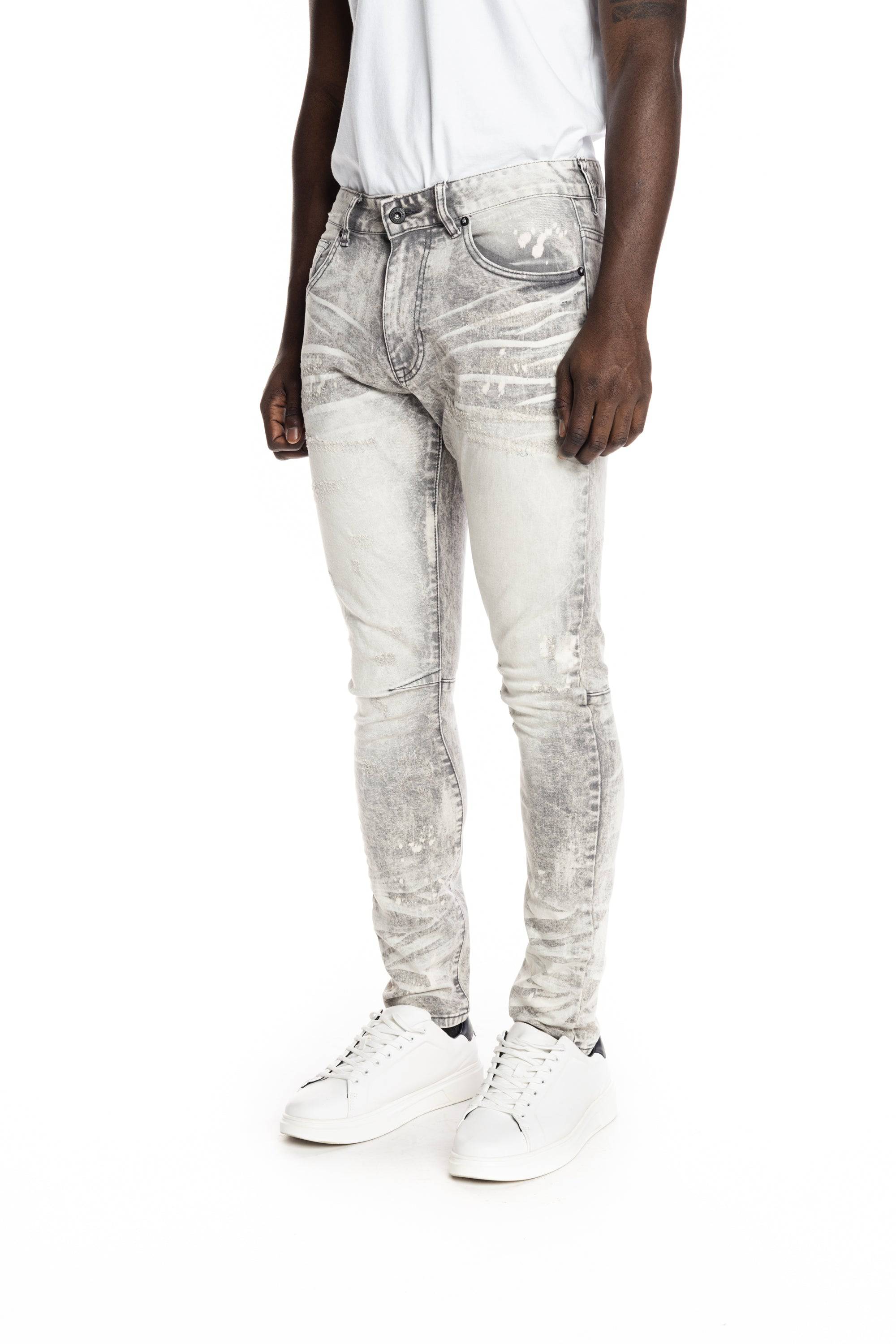 Bleached Detail Semi Basic Jeans