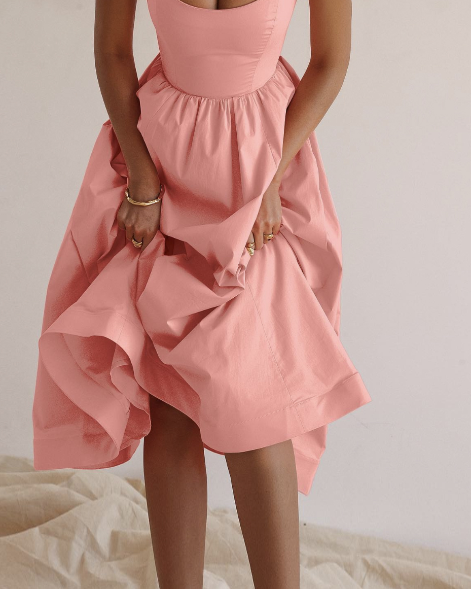 Sleeveless tank top solid color dress