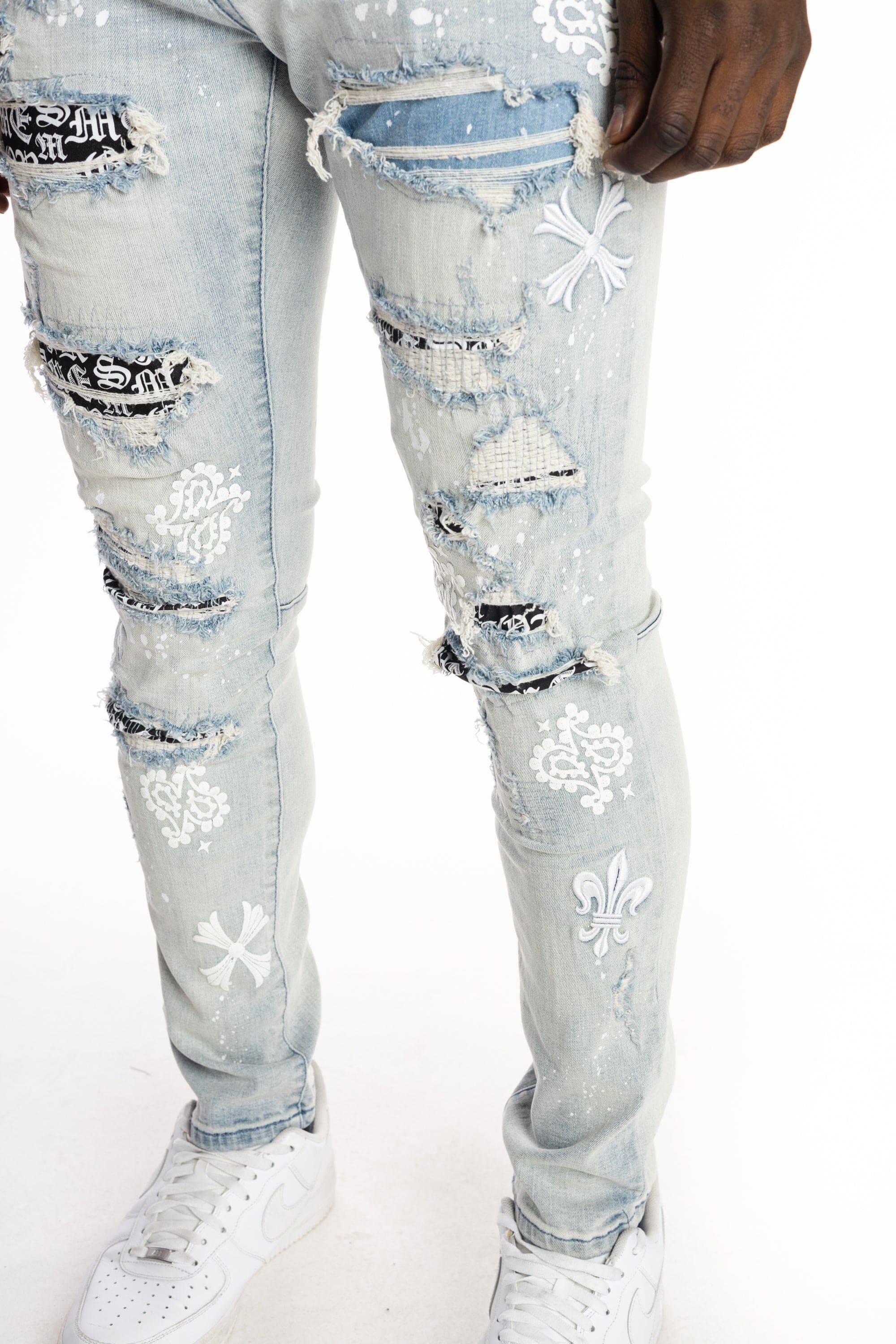 Rip And Repair Fashion Jeans