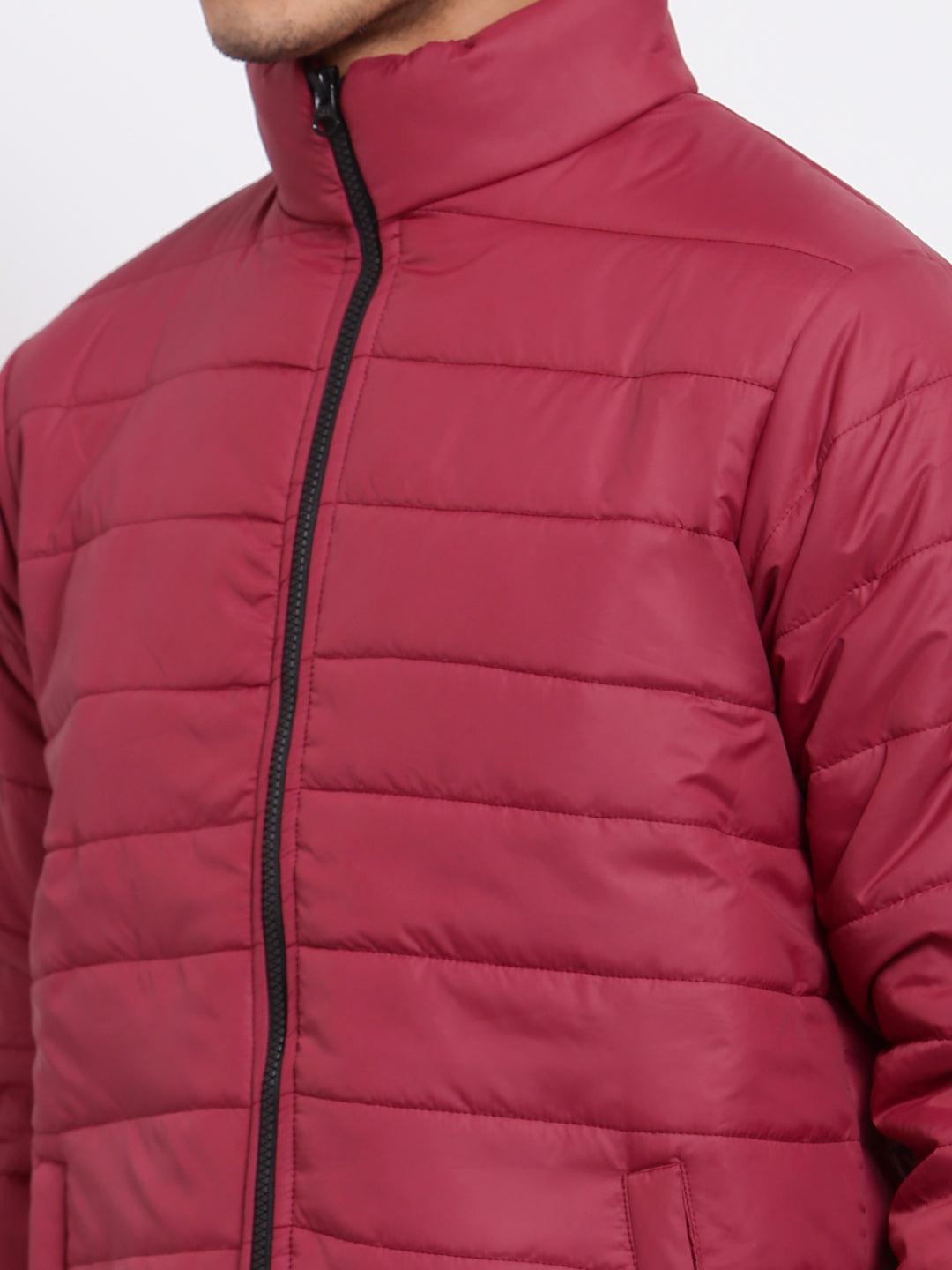 Men Solid Striped Lightweight Padded Jacket