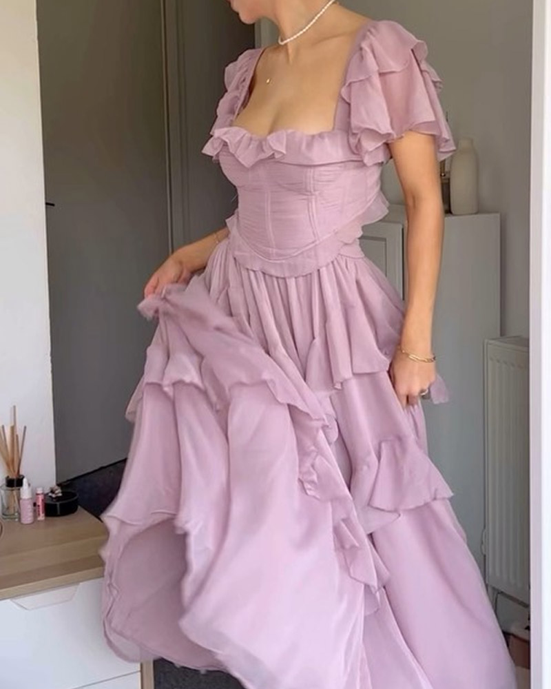 Square Neck Lace Dress