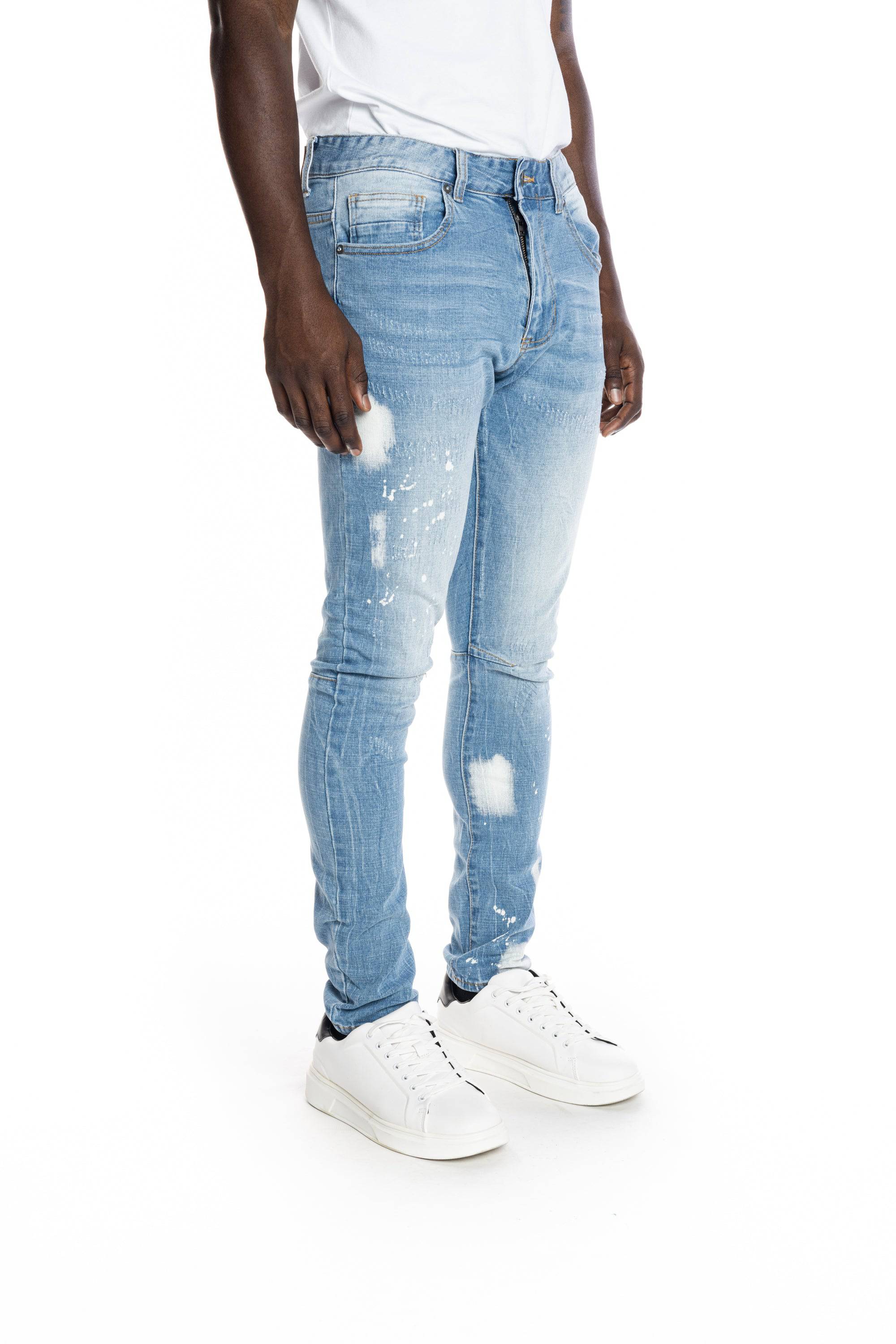 Bleached Detail Semi Basic Jeans