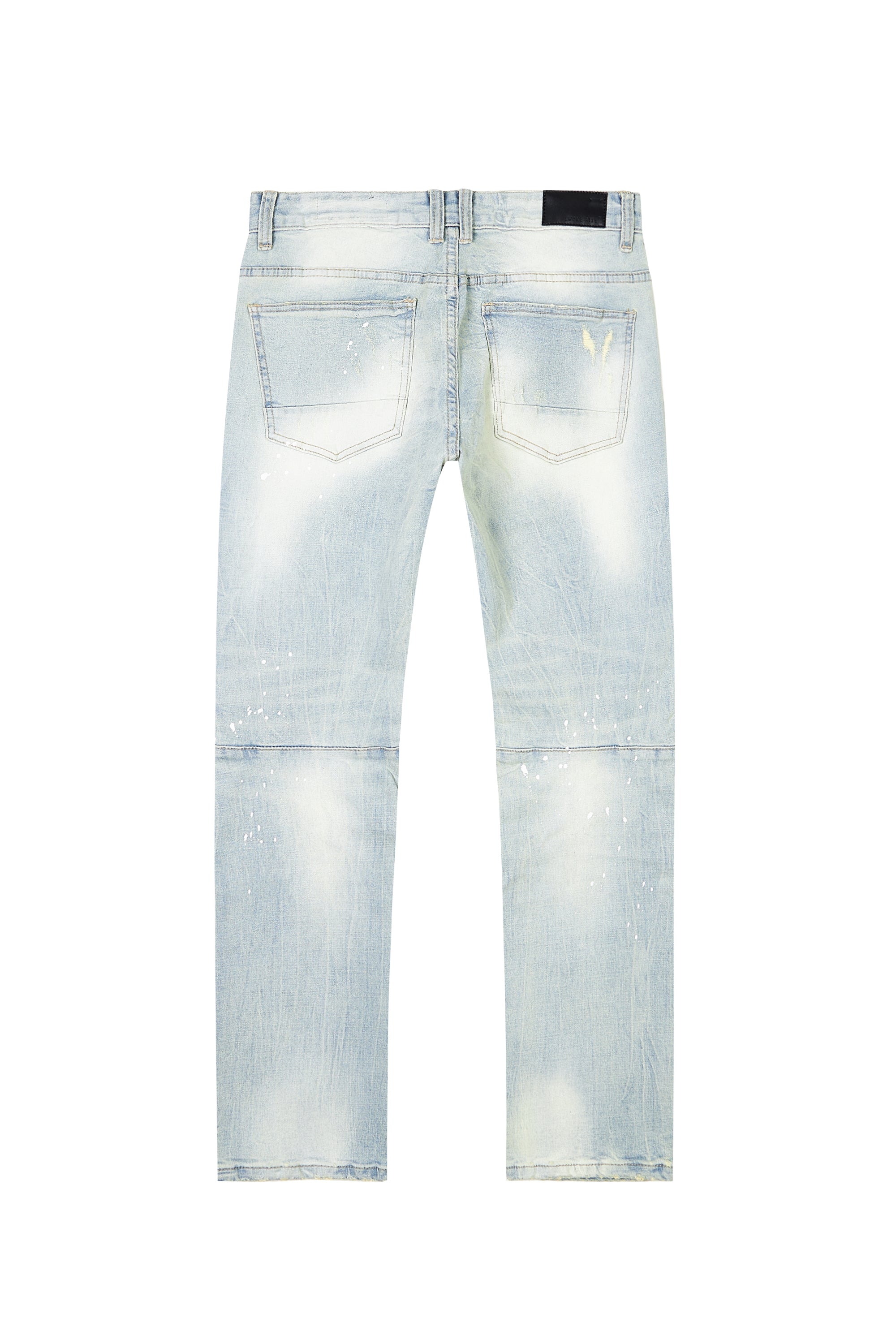 Distressed Rip & Repair Slim Tapered Denim Jeans