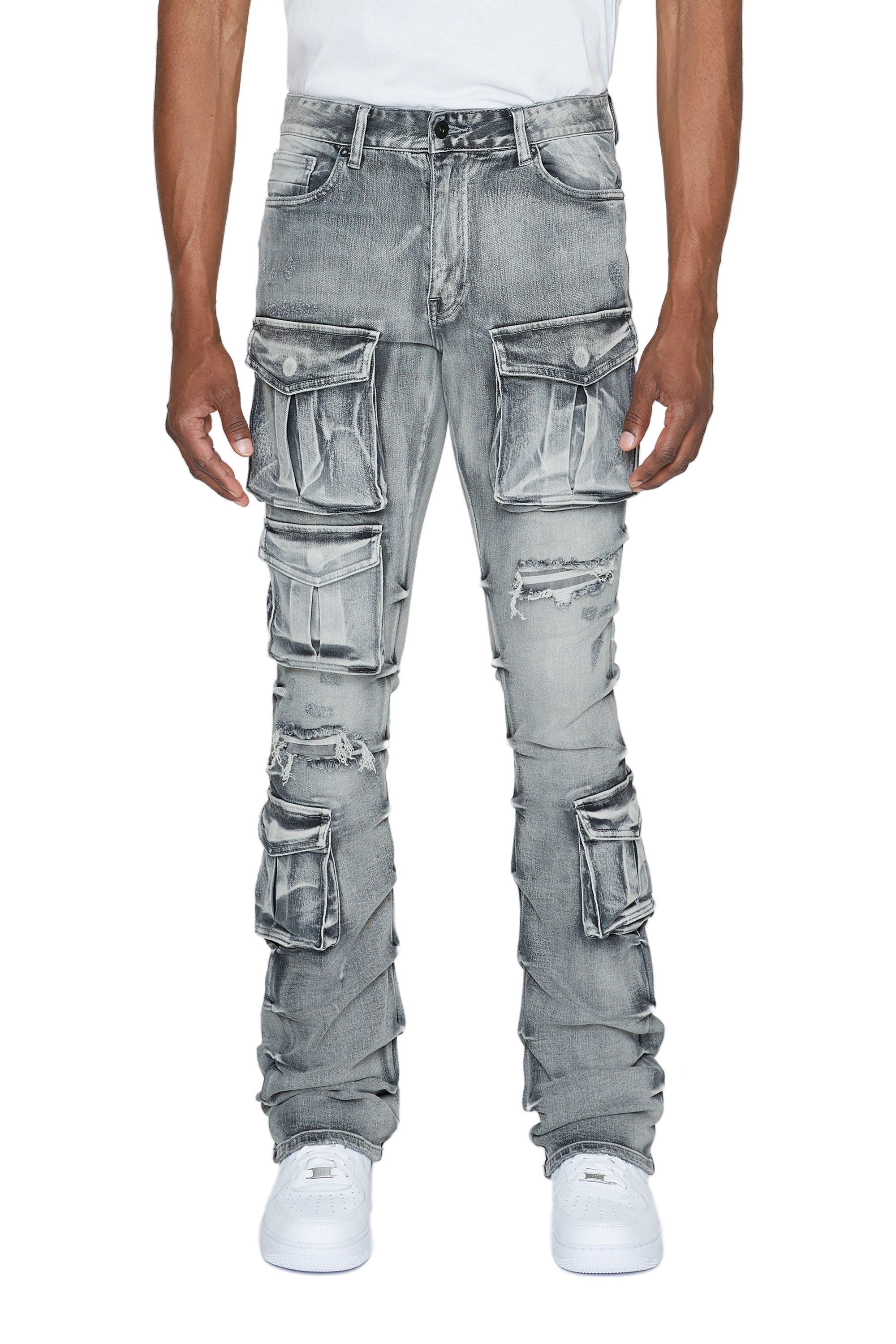 Stacked Utility Denim Jeans