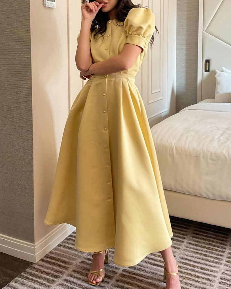 Fashion Solid Color Dress