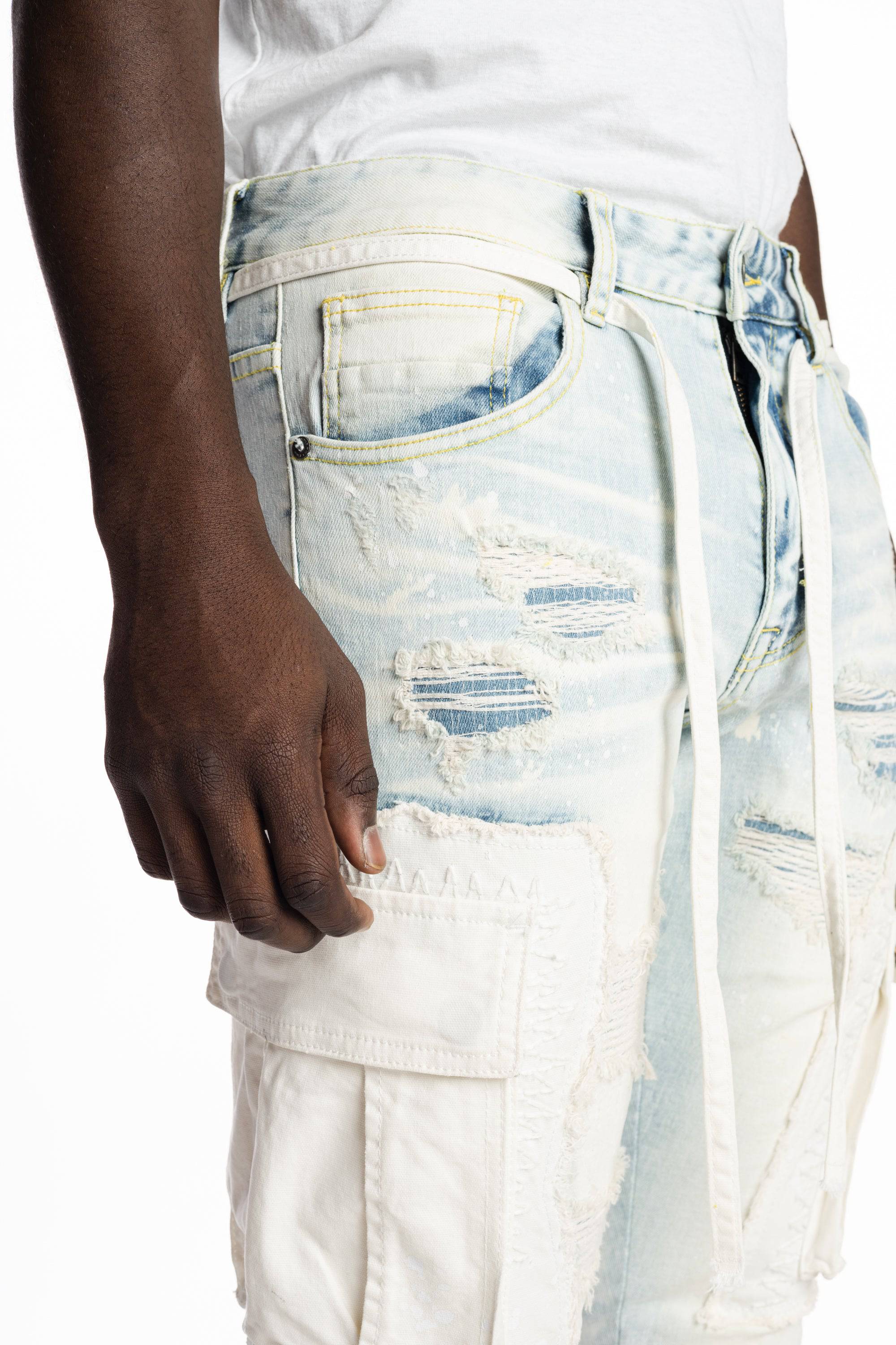 Belted Cargo Fashion Jeans