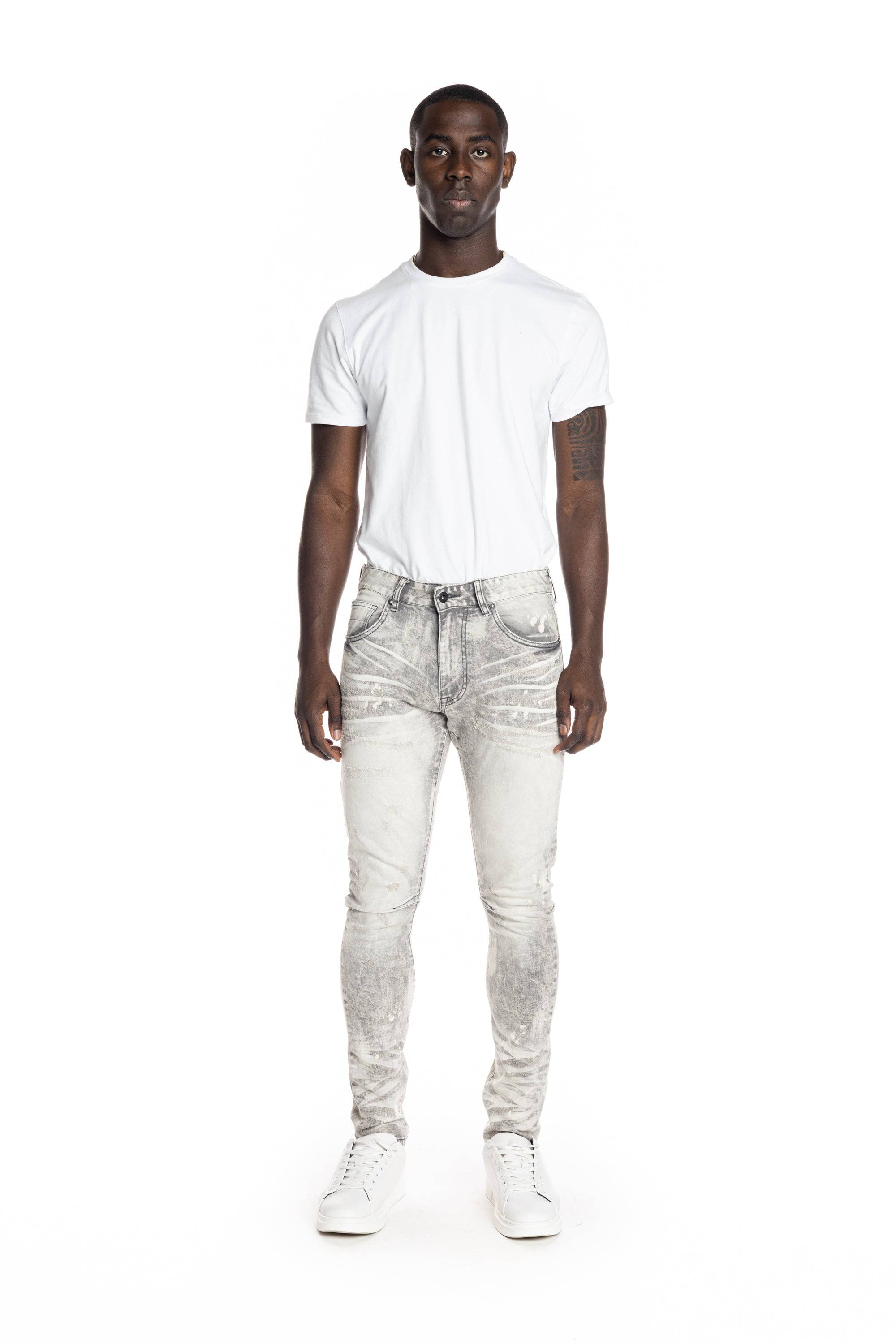 Bleached Detail Semi Basic Jeans