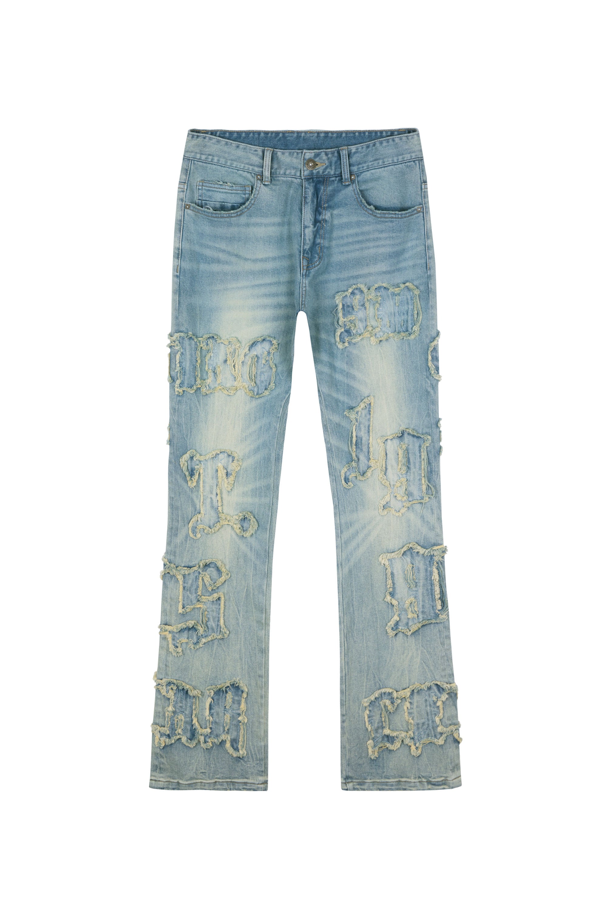 Letter Applique Jeans