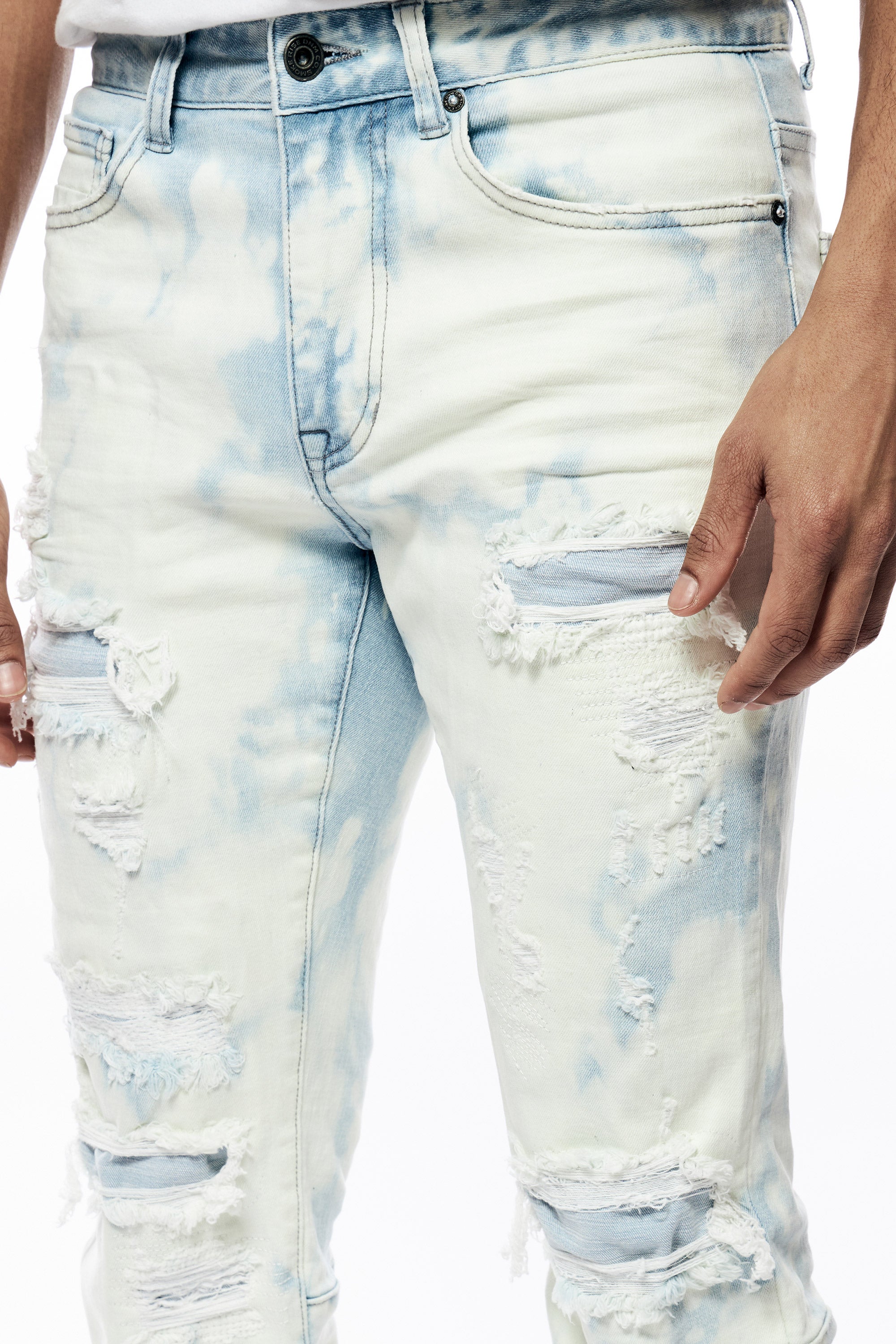 Bleach Washed Rip & Repaired Jeans