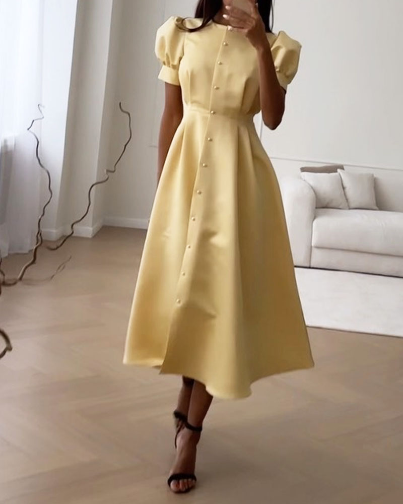 Fashion Solid Color Dress